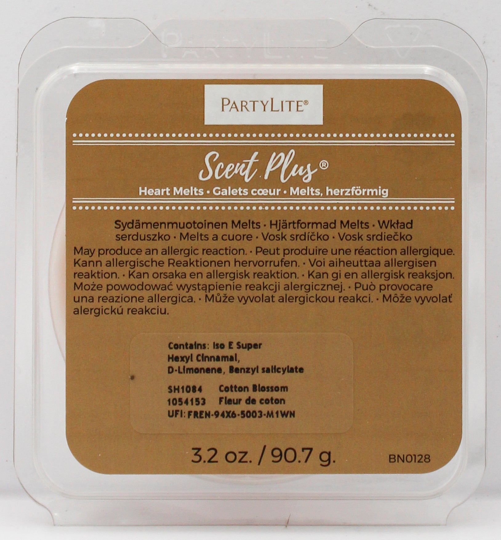 PARTYLITE COTTON BLOSSOM SCENT PLUS HEART MELTS 3.2oz