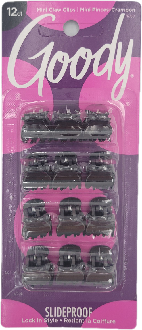 GOODY MINI CLAW CLIPS 12CT BLACK NI