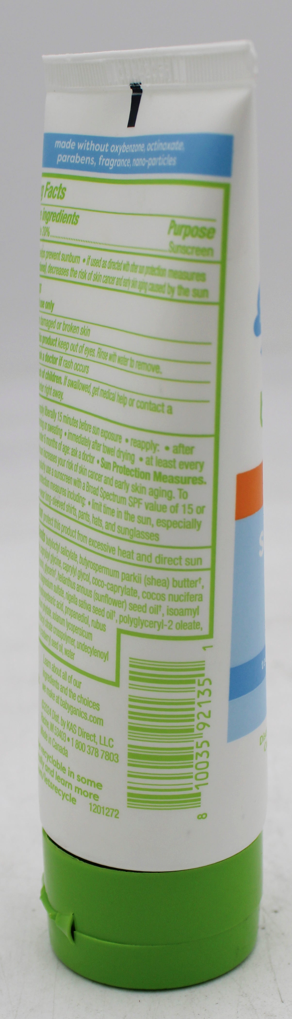 SP BABYGANICS BABY SUNSCREEN FRAGANCE FREE 3 oz   EXP 11/26