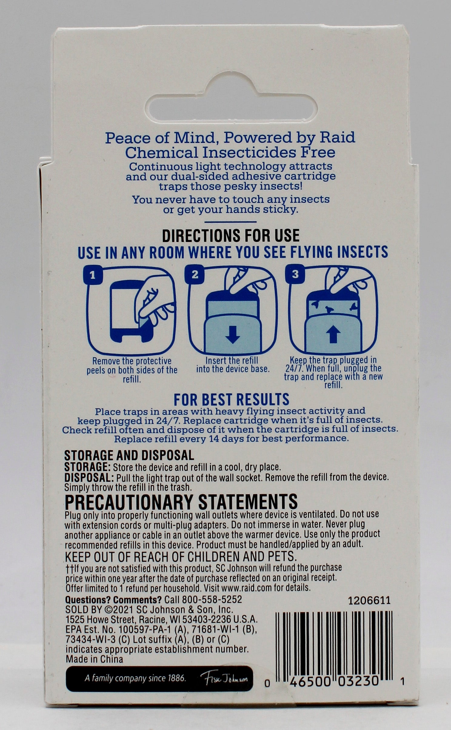 RAID ESSENTIALS LIGHT TRAP REFLL 2ct US
