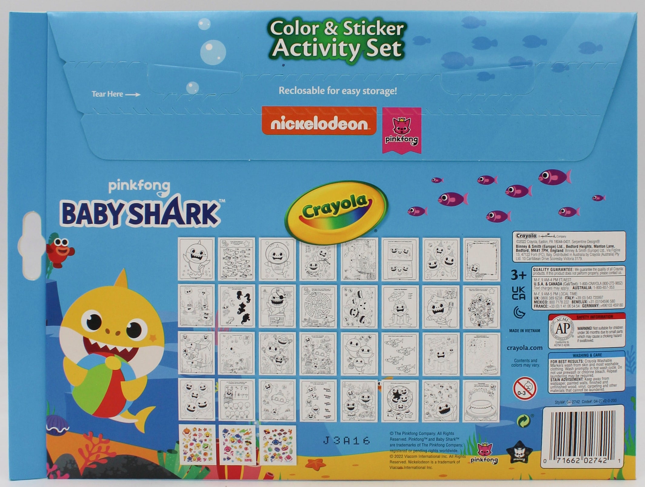 CRAYOLA COLOR & STICKER ACTIVITY SET, BABY SHARK NI