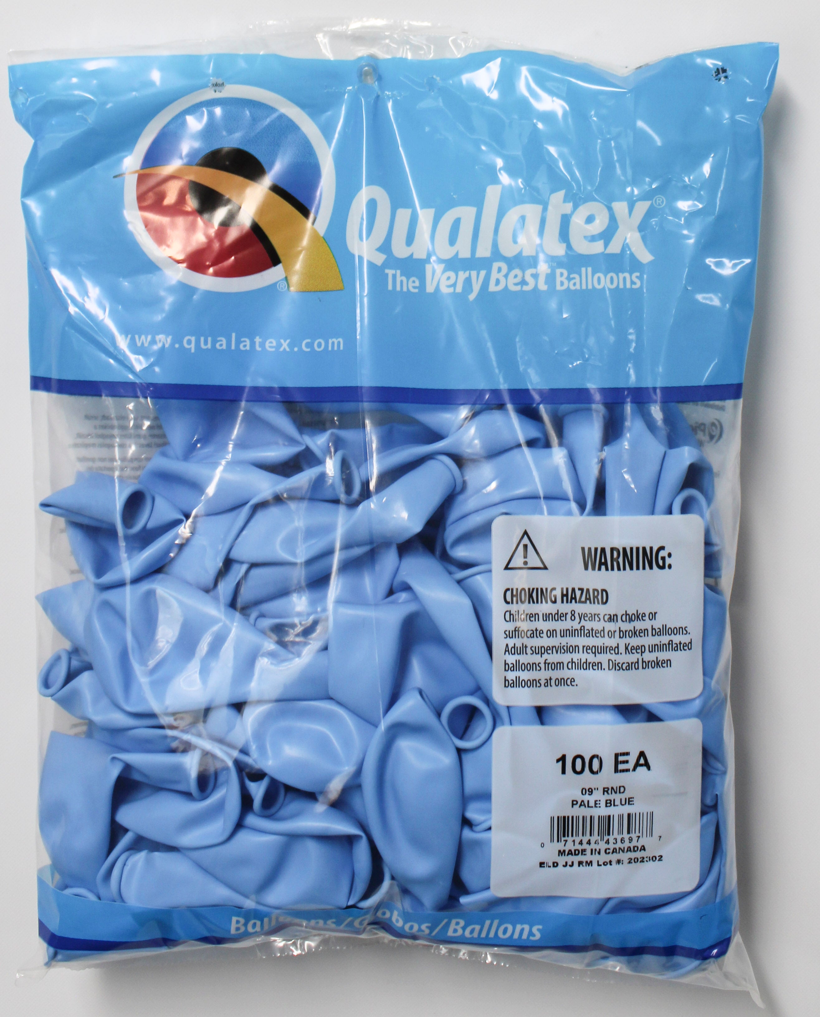 9" Pale Blue Latex Balloons 100ct Wholesale Pack