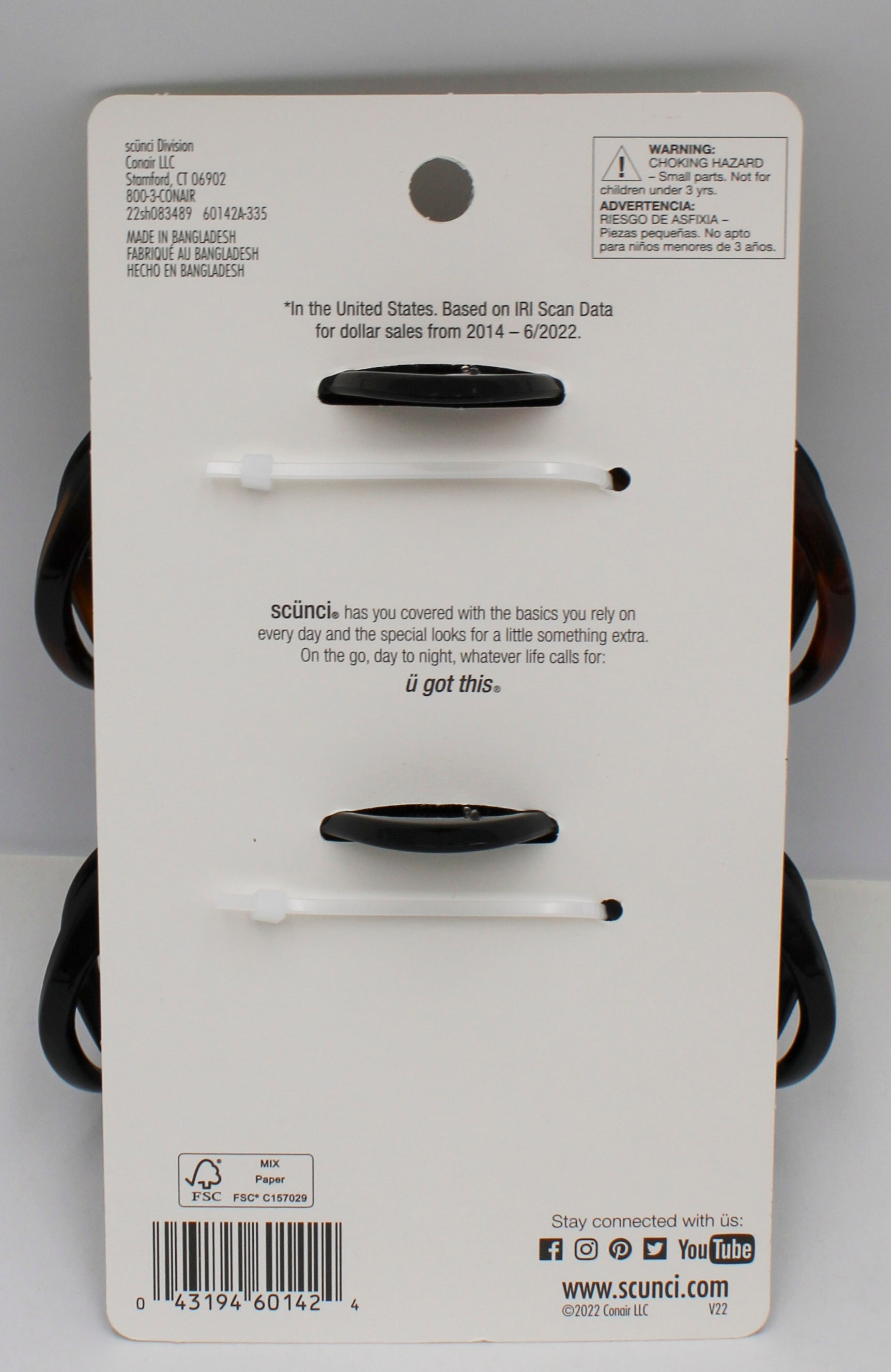 CONAIR CURVED TEETH CLAW CLIPS 2ct NI