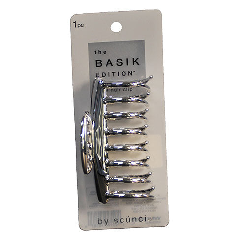 SCUNCI THE BASIK HAIR CLIP-CHROME NI