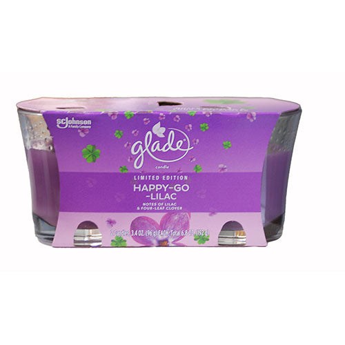GLADE 1 WICK CANDLE 2PK 3.4OZ-HAPPY GO LILAC
