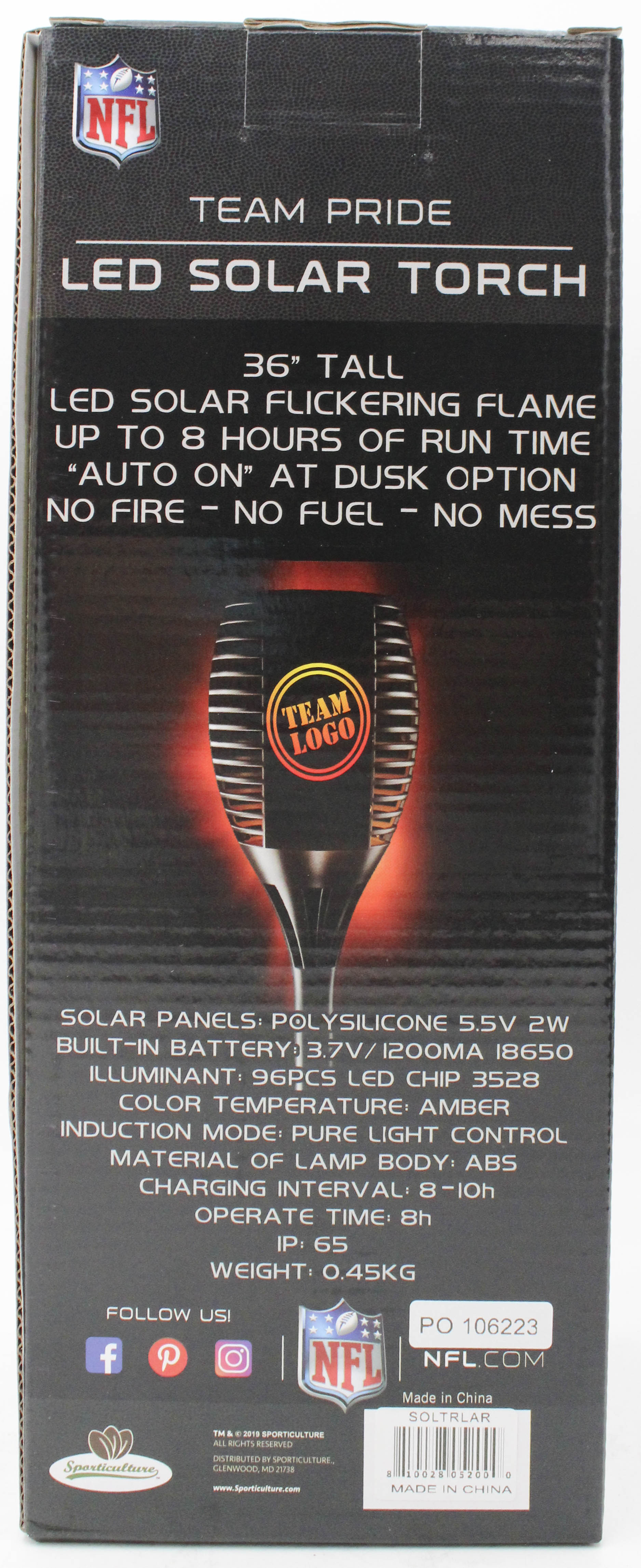 LOS ANGELES RAMS LED SOLAR TORCH  36"