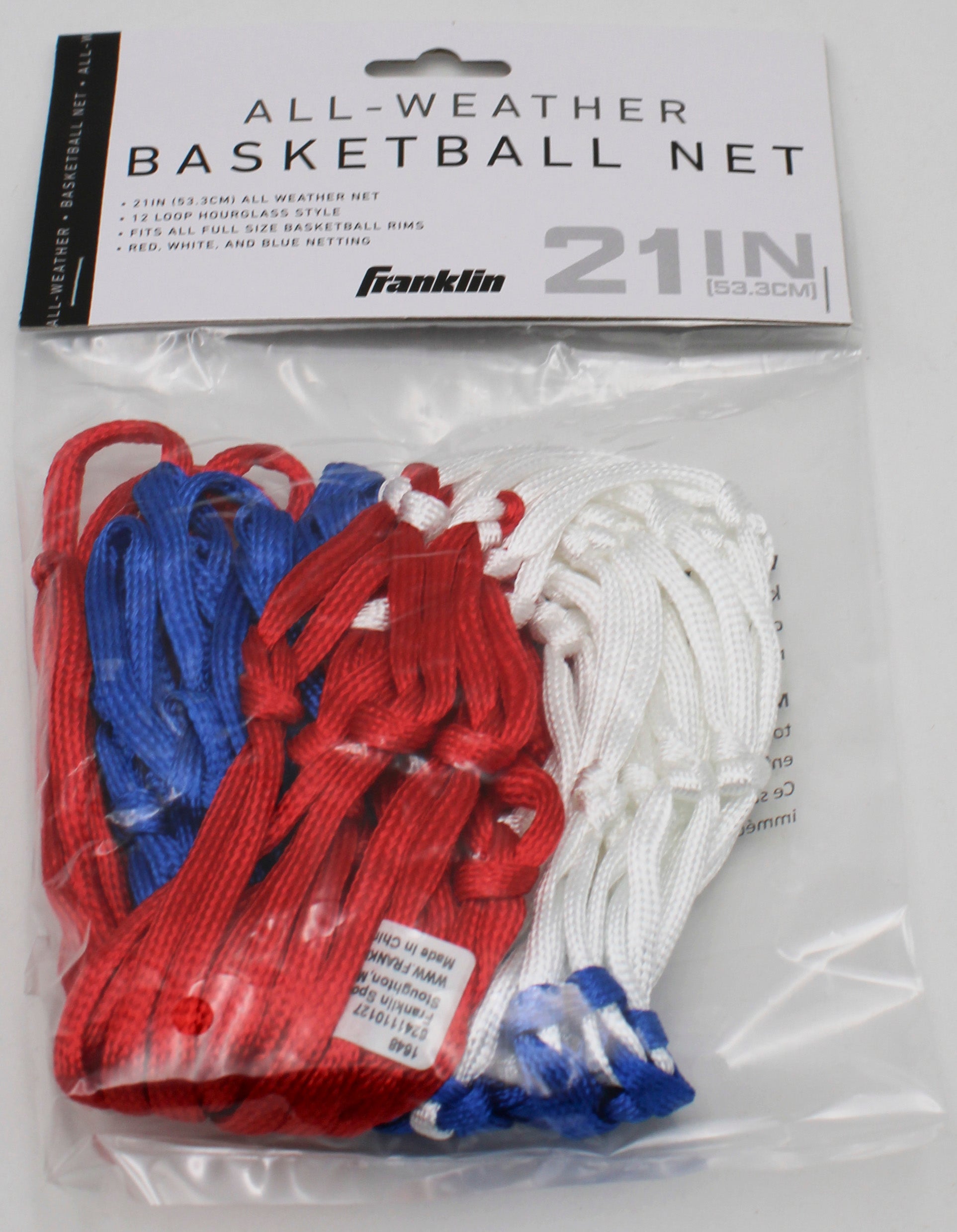 FRANKLIN RED WHITE BLUE 12-LOOP POLY BASKETBLL NET
