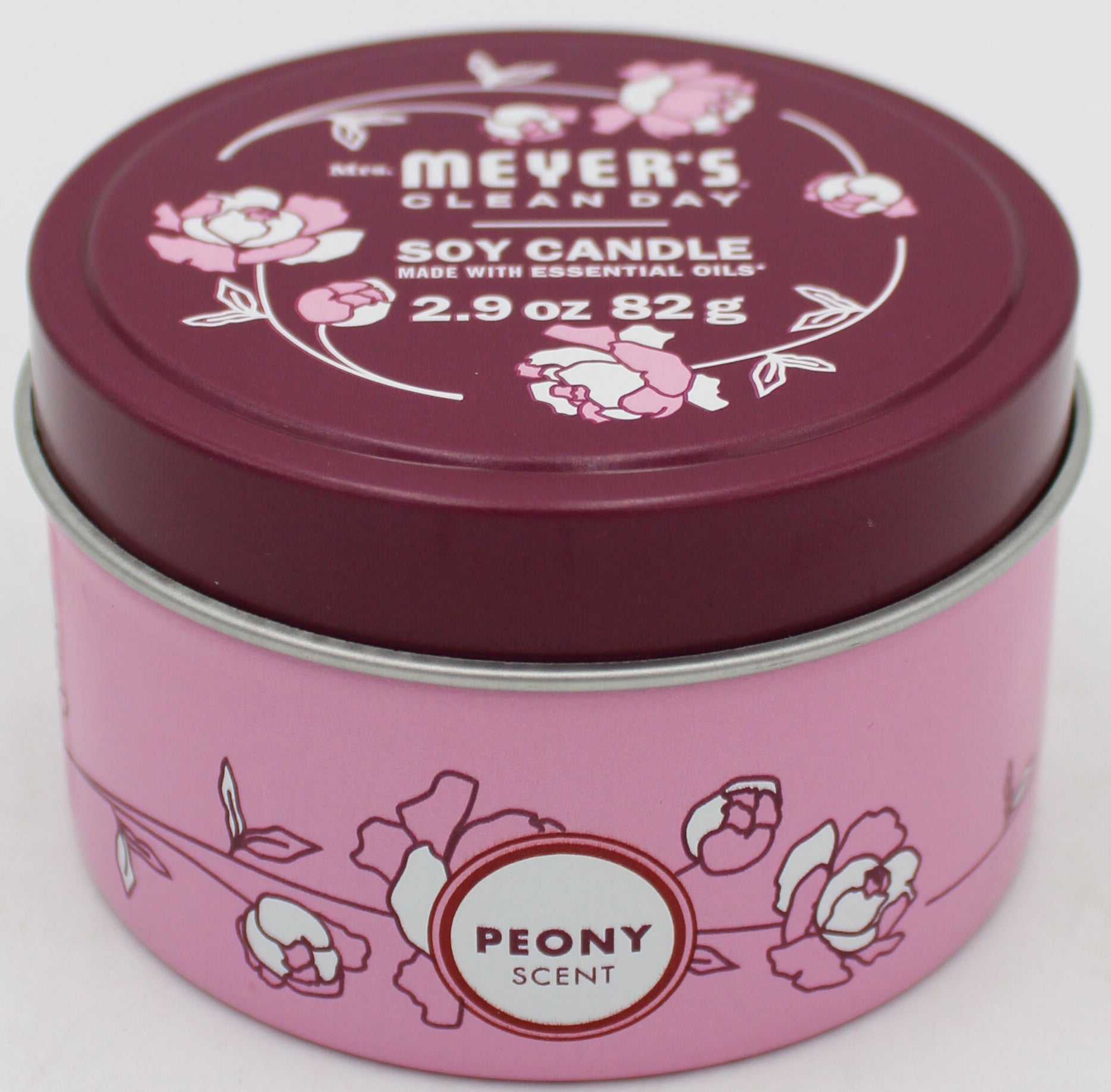 MRS MEYERS TIN CANDLE PEONY 2.9oz US'