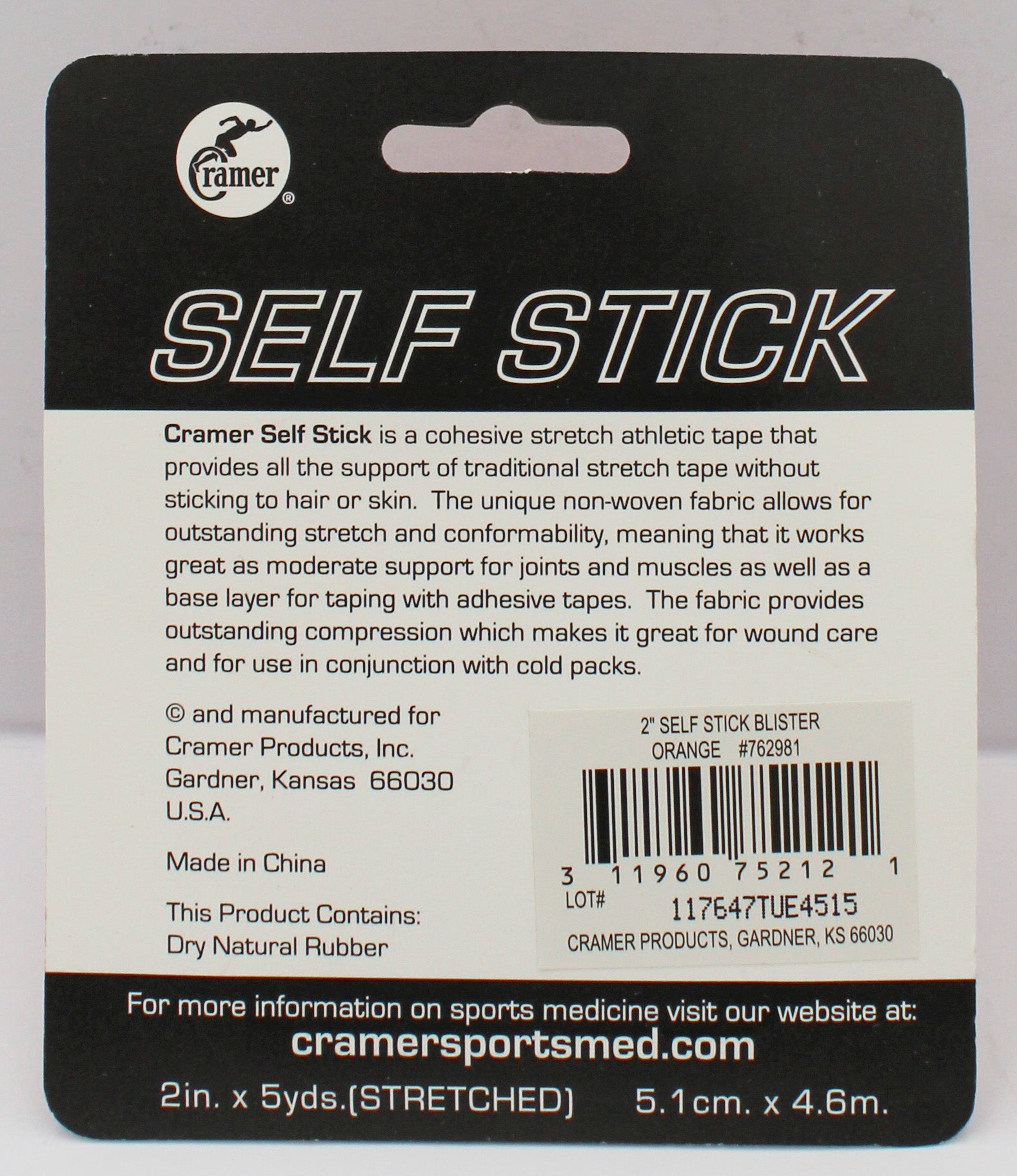CRAMER SELF STICK ATHLETIC TAPE 2" X 5YD ORANGE