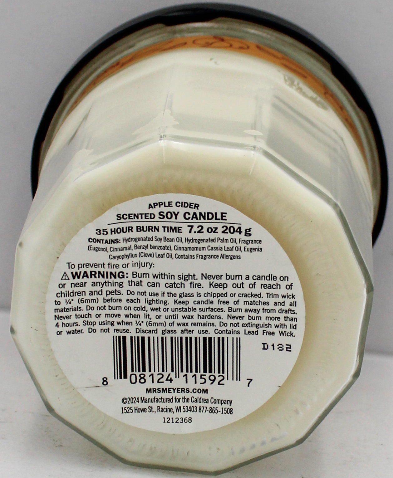 MRS MEYERS SOY CANDLE APPLE CIDER 7.2oz US