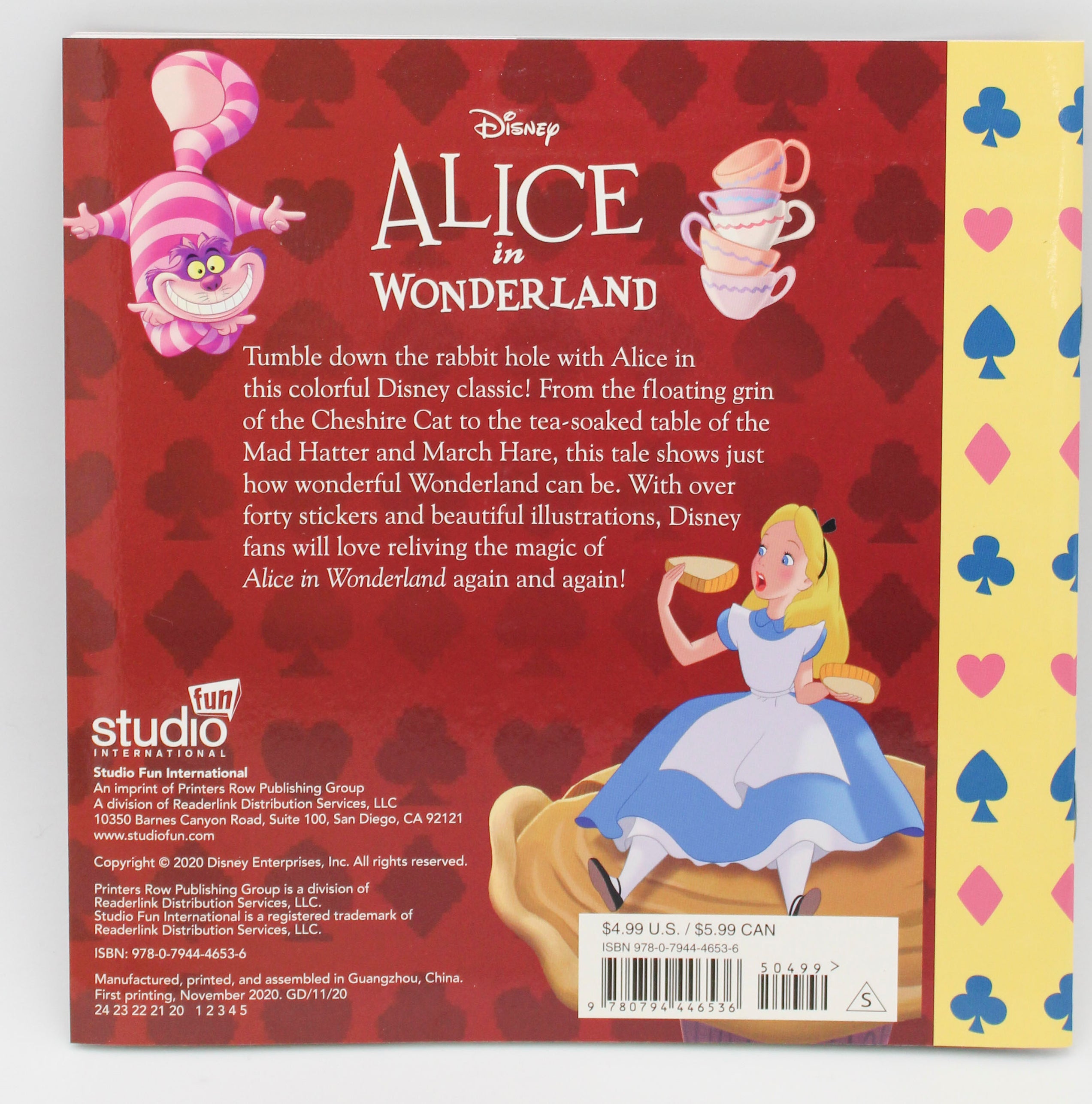 DISNEY: ALICE IN WONDERLAND PAPERBACK 32PG PP $4.99