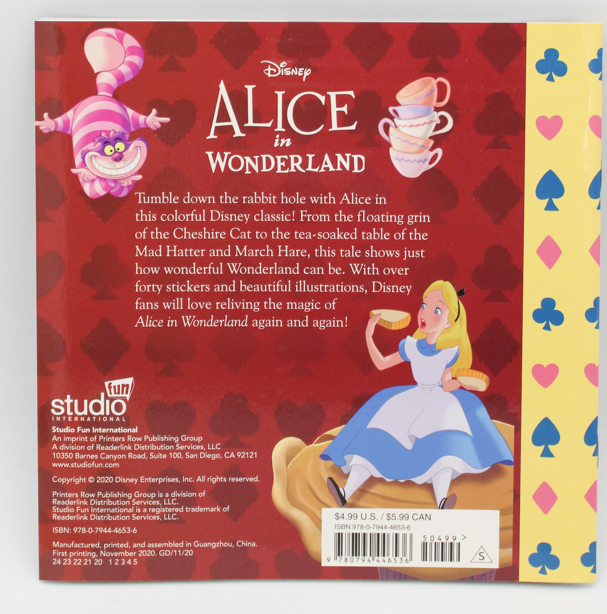 DISNEY: ALICE IN WONDERLAND PAPERBACK 32PG PP $4.99