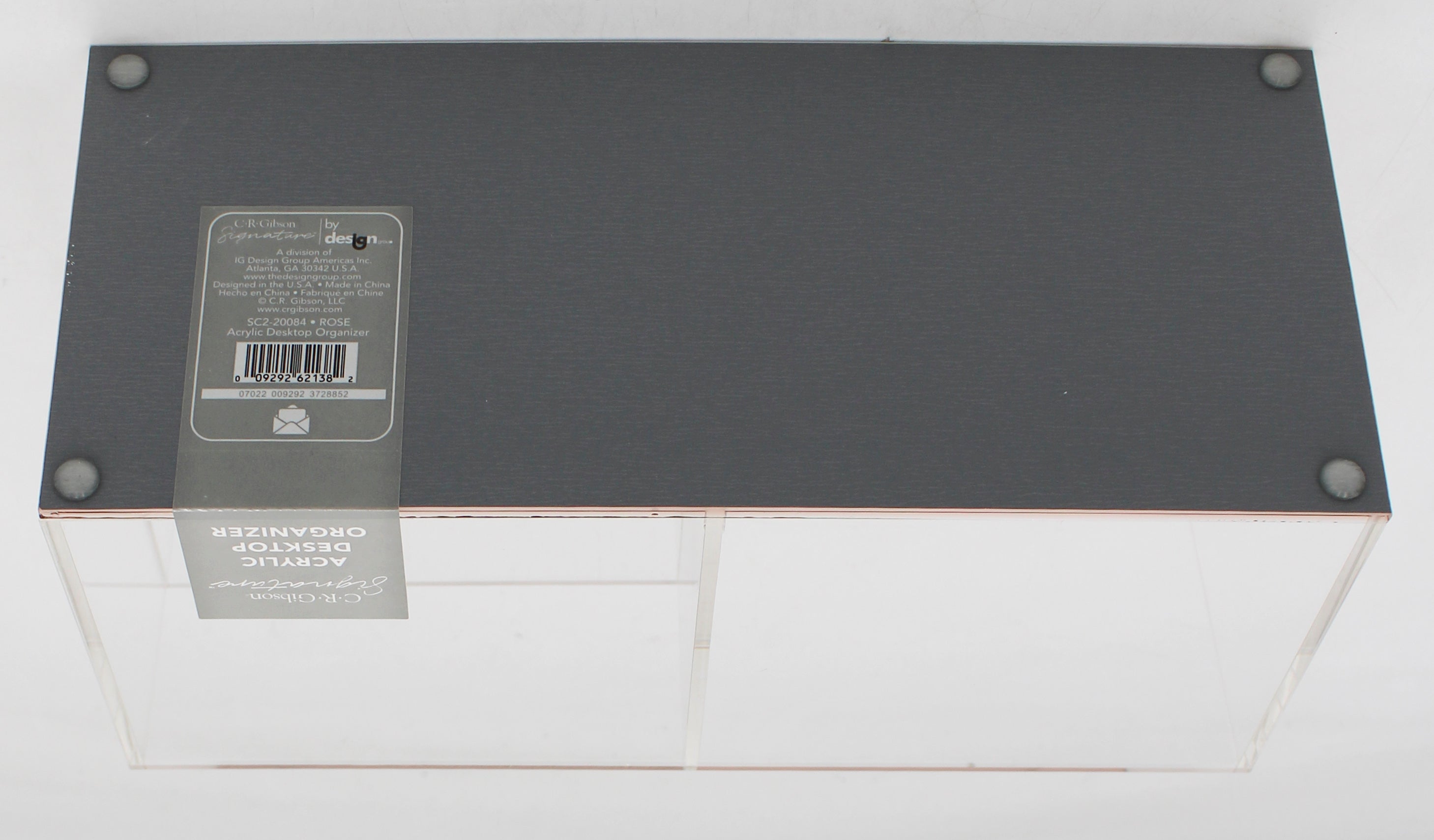 CR GIBSON 9X4 ACRYLIC DESKTOP ORGANIZER - ROSE