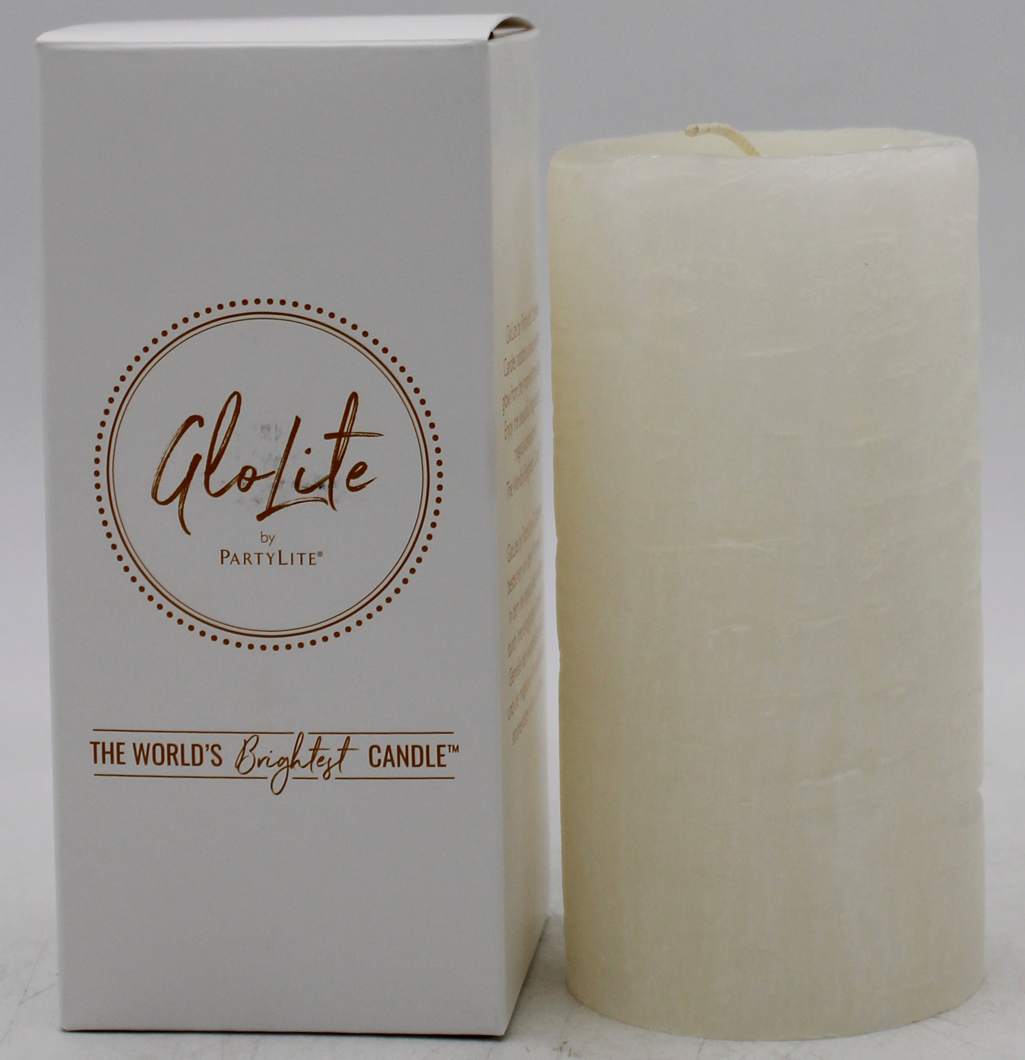 PARTYLITE GLOLITE ICED SNOWBERRIES PILLAR CANDLE 3"D x 6"H