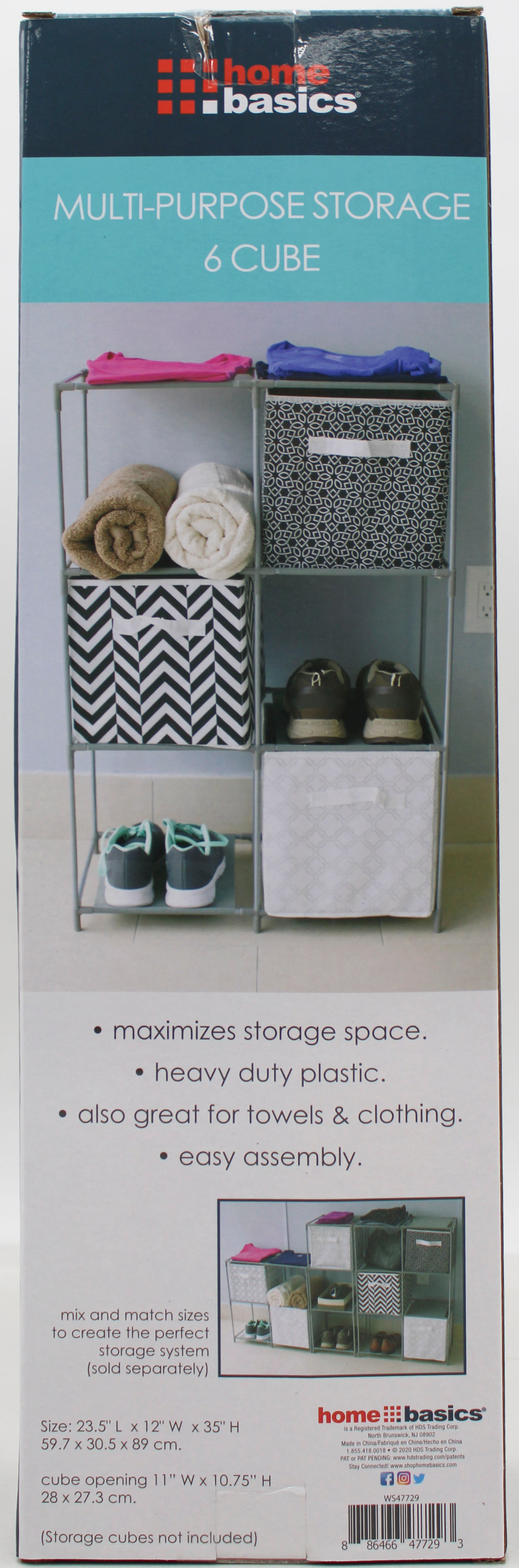 Multipurpose 6-Cube Storage System Grey – Wholesale Pack