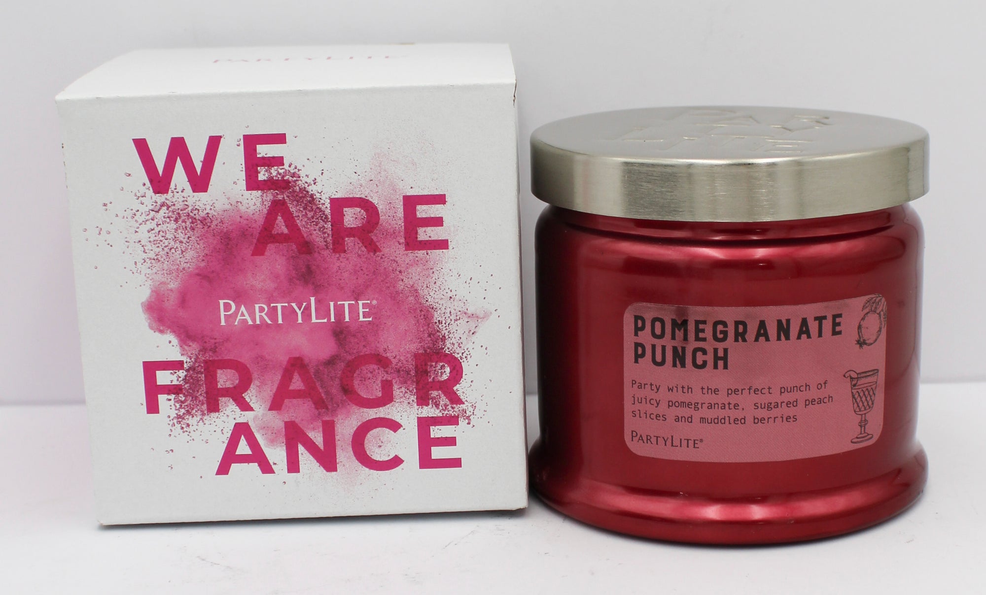 PARTYLITE POMEGRANATE PUNCH 3-WICK JAR CANDLE 13.2oz
