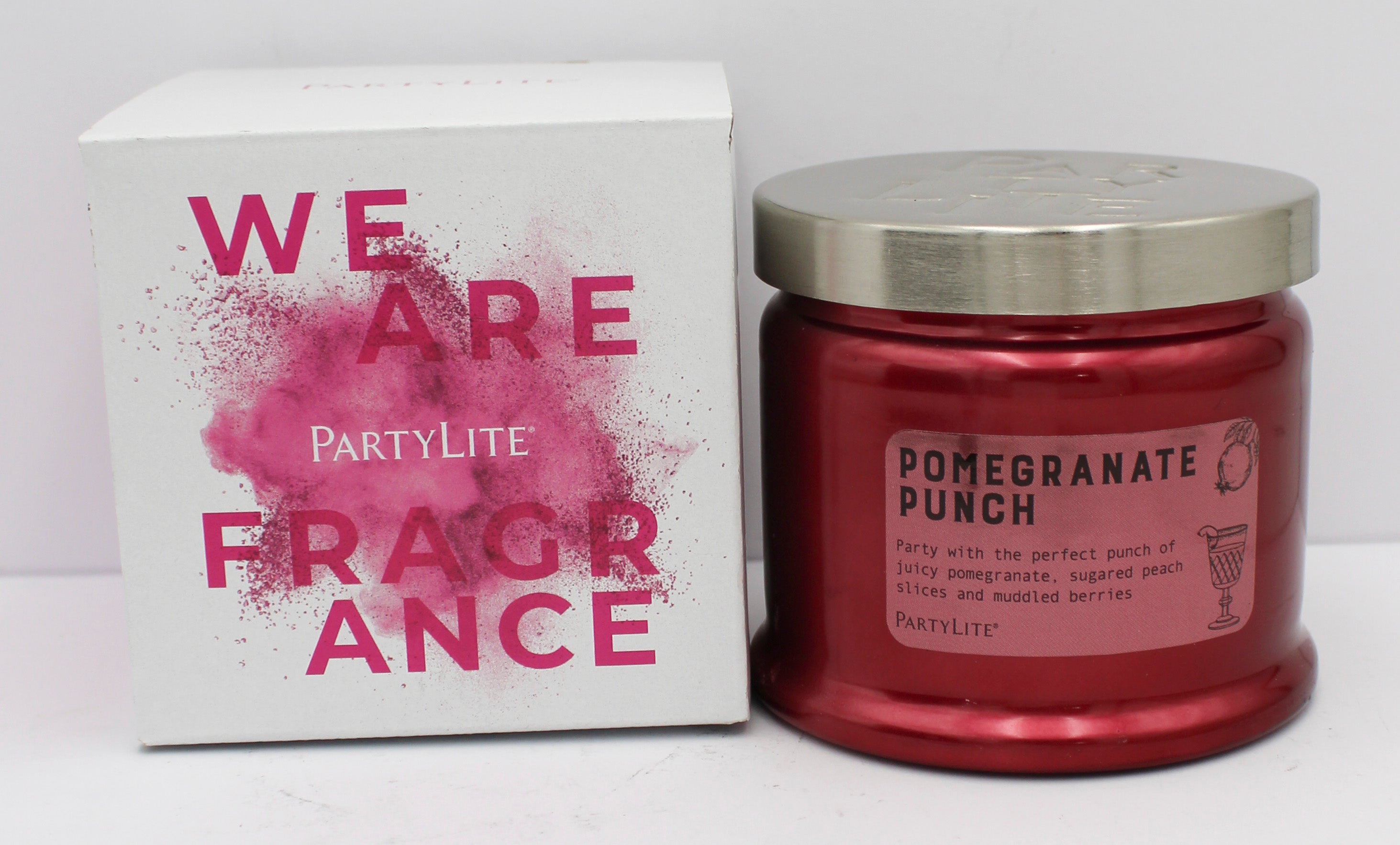 PARTYLITE POMEGRANATE PUNCH 3-WICK JAR CANDLE 13.2oz