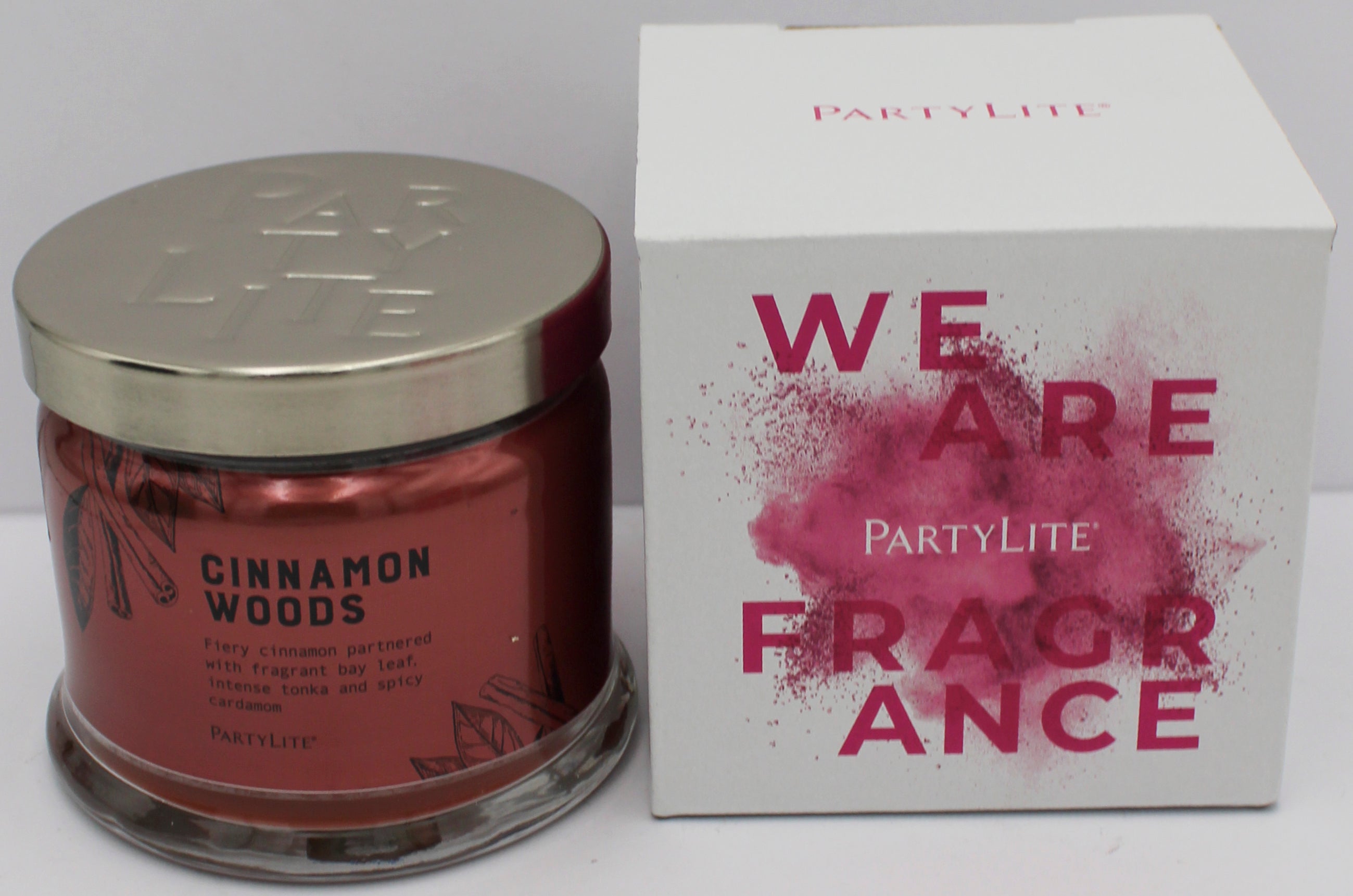 PARTYLITE CINNAMON WOODS 3-WICK JAR CANDLE 13.2oz