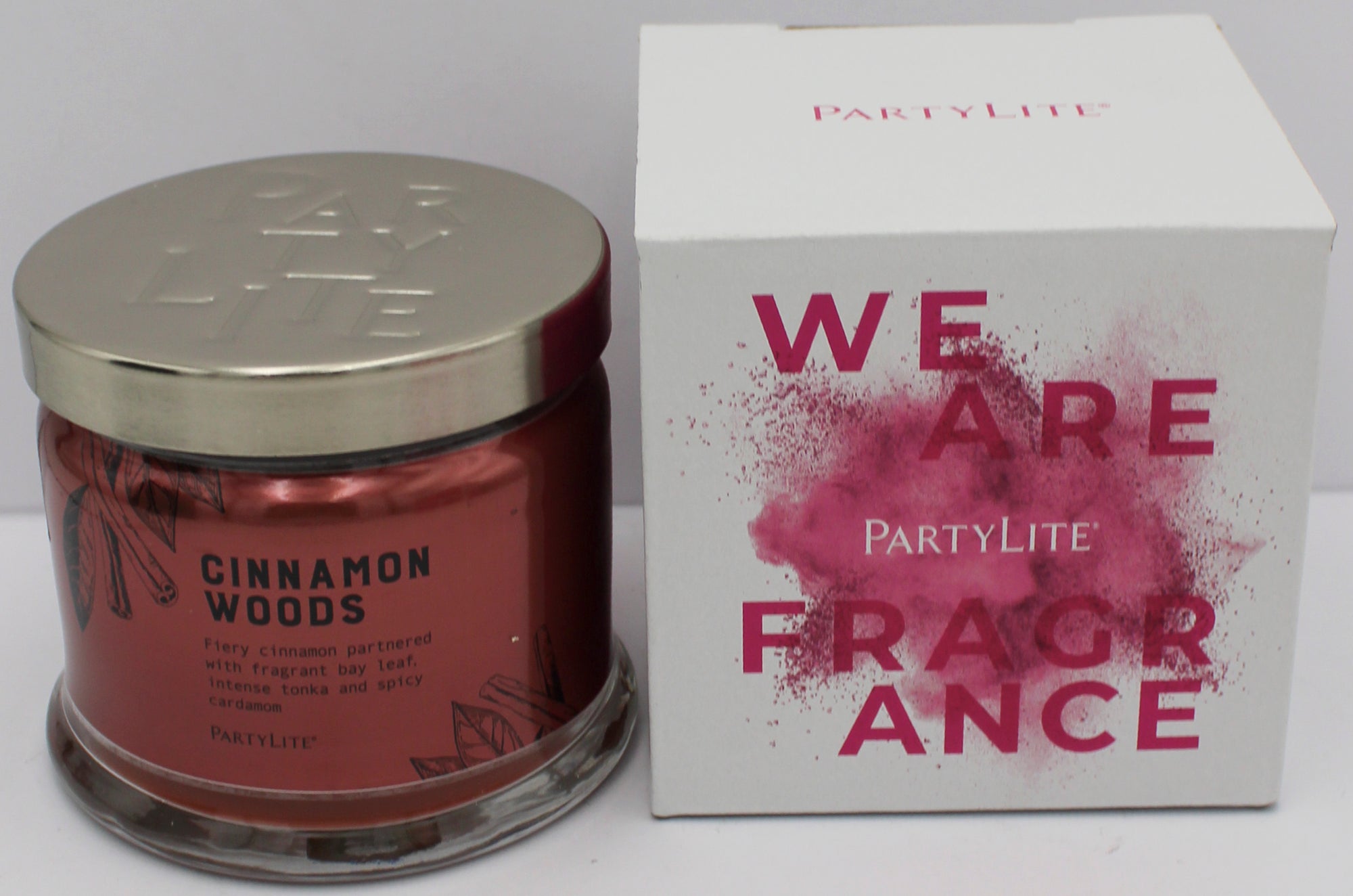 PARTYLITE CINNAMON WOODS 3-WICK JAR CANDLE 13.2oz