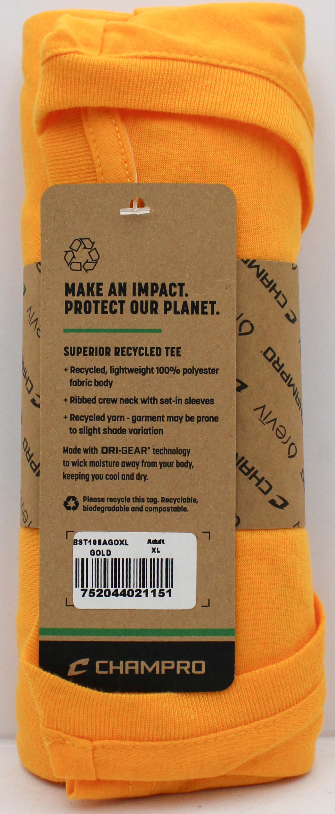 T-SHIRT - ADULT - GOLD - XL