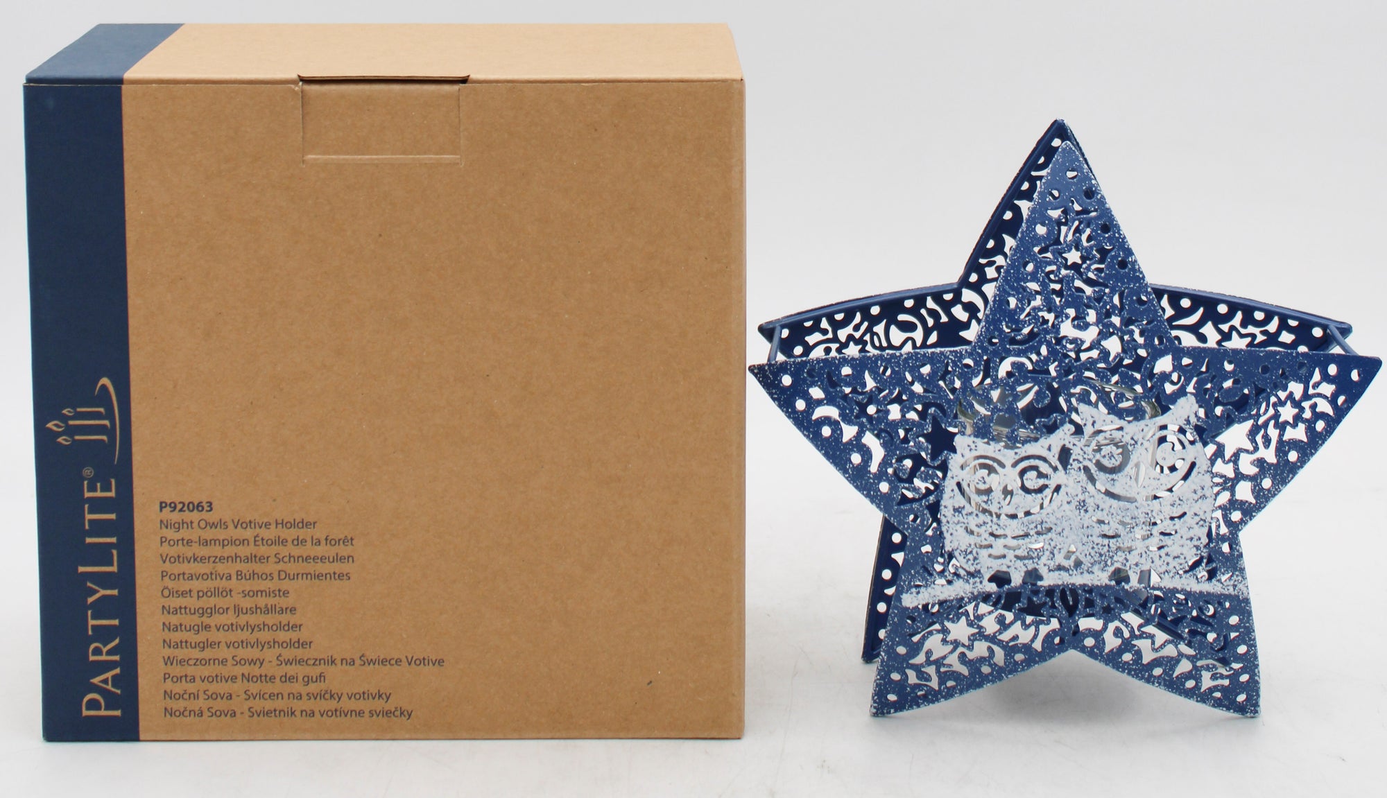 PARTYLITE NIGHT OWLS STAR SHAPE VOTIVE HOLDER 5"W x 9"H