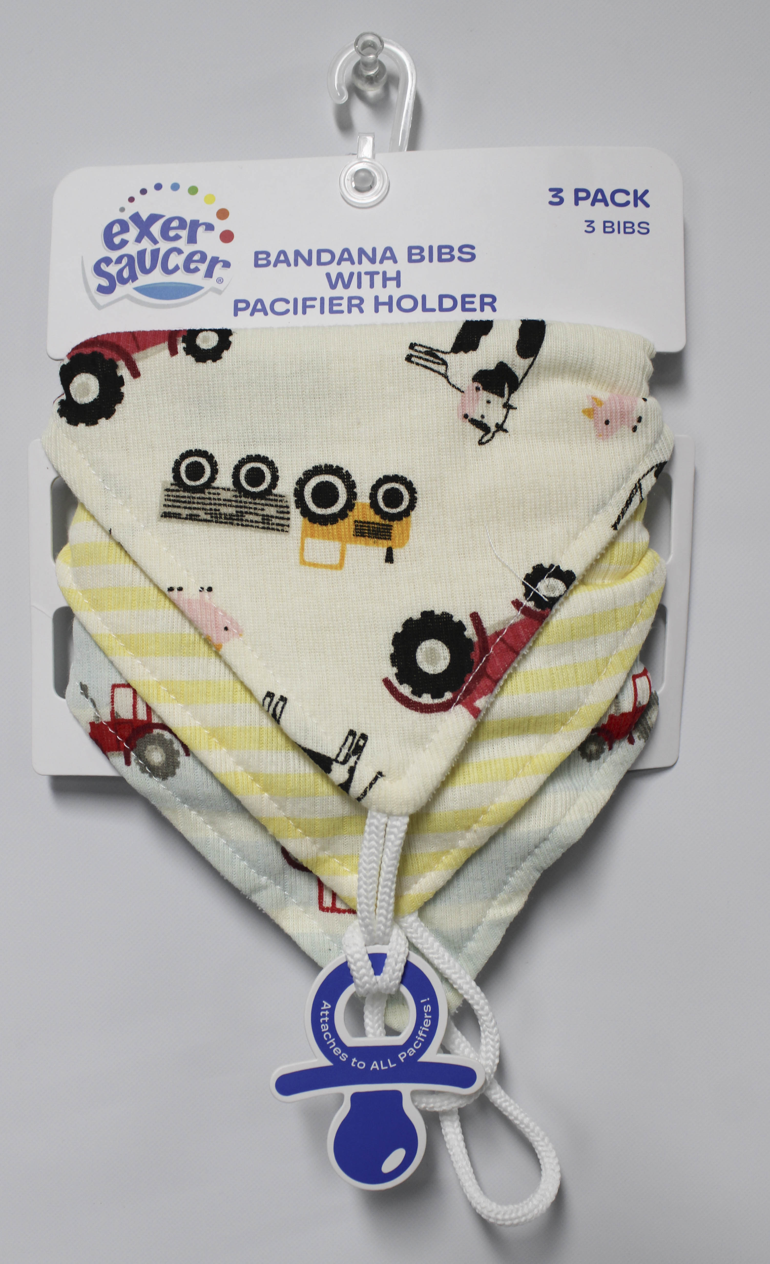 3PK Bandana Bibs - Cars Design, 3-Pack
