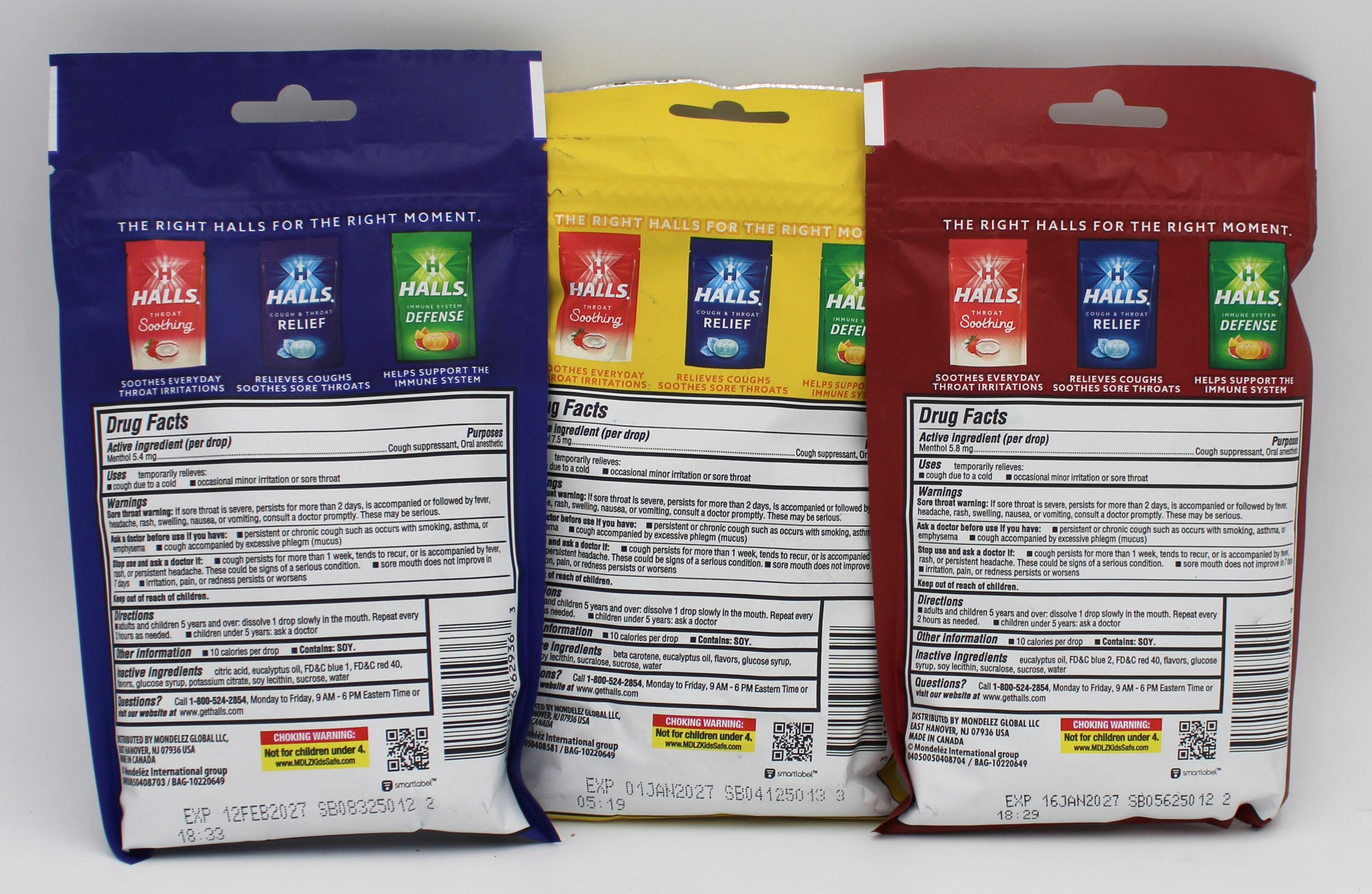 HALLS 30 PC MIX BAG FLOOR STAND  EXP 1/1/27