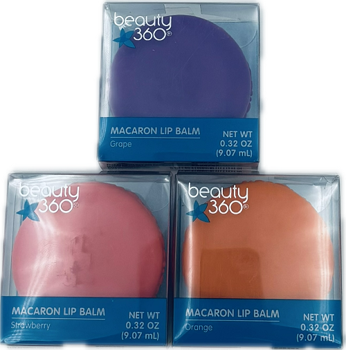 BEAUTY 360 MACARON LIP BALM 0.32oz ASSORTED 3 FLAVORS