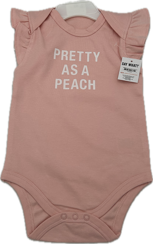 PRETTY AS A PEACH ONESIE 3-6 MONTHS