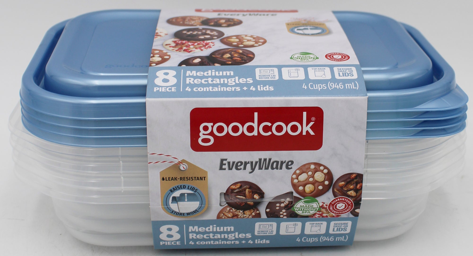 4PC GOOD COOK RECTANGLE 4 CUP STORAGE