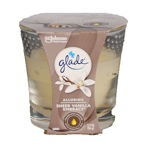 GLADE 1 WICK CANDLE 3.4OZ-SHEER VANILLA EMBRACE