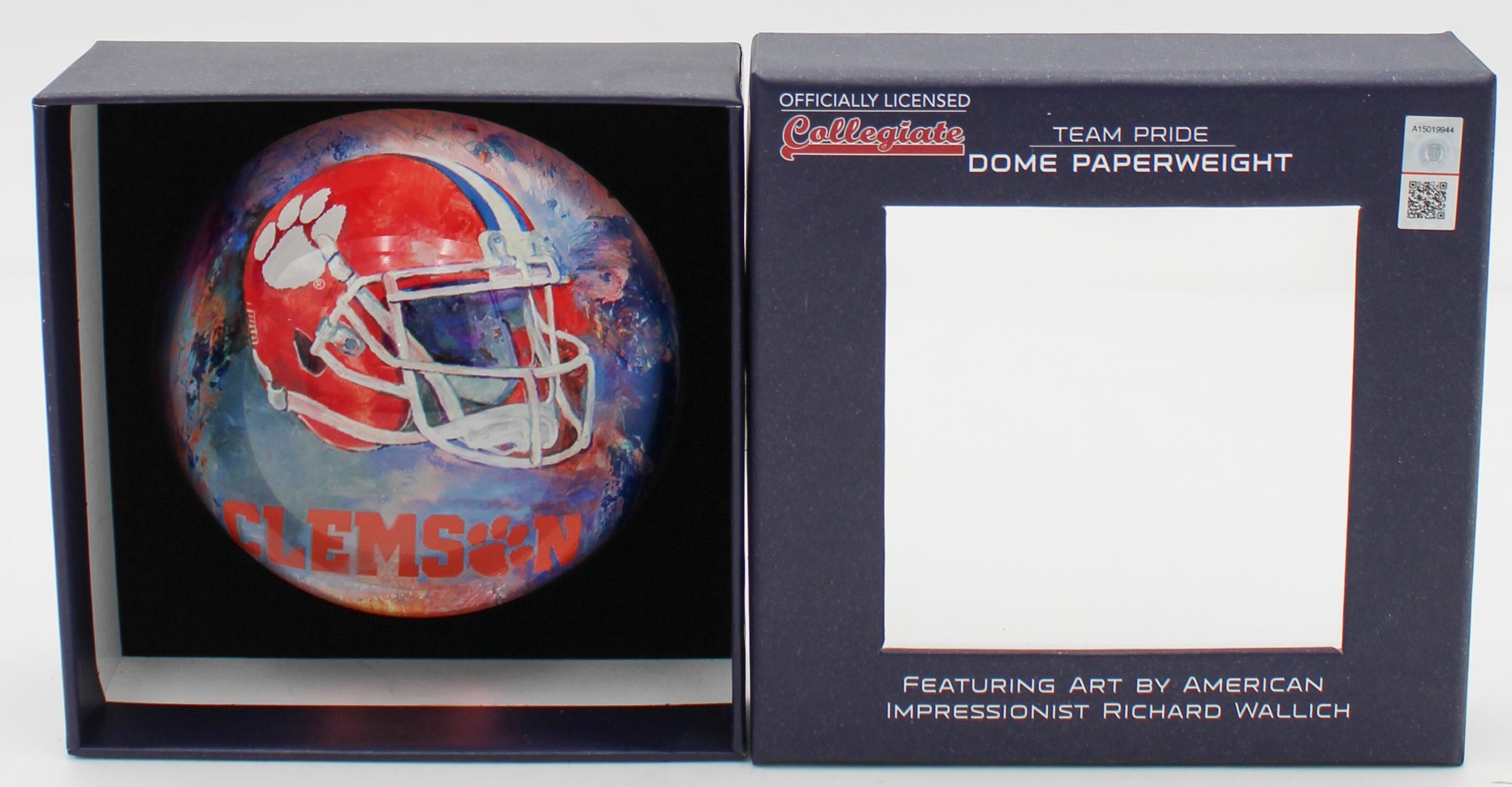OFFICIALLY LICENCED CLEMSON TIGERS GLASS DOME PAPERWEIGHT 4"