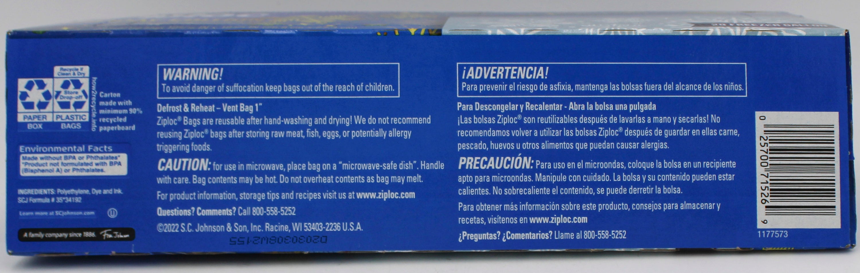 SP ZIPLOC BAG 28-CT HOLIDAY FREEZER GALLON