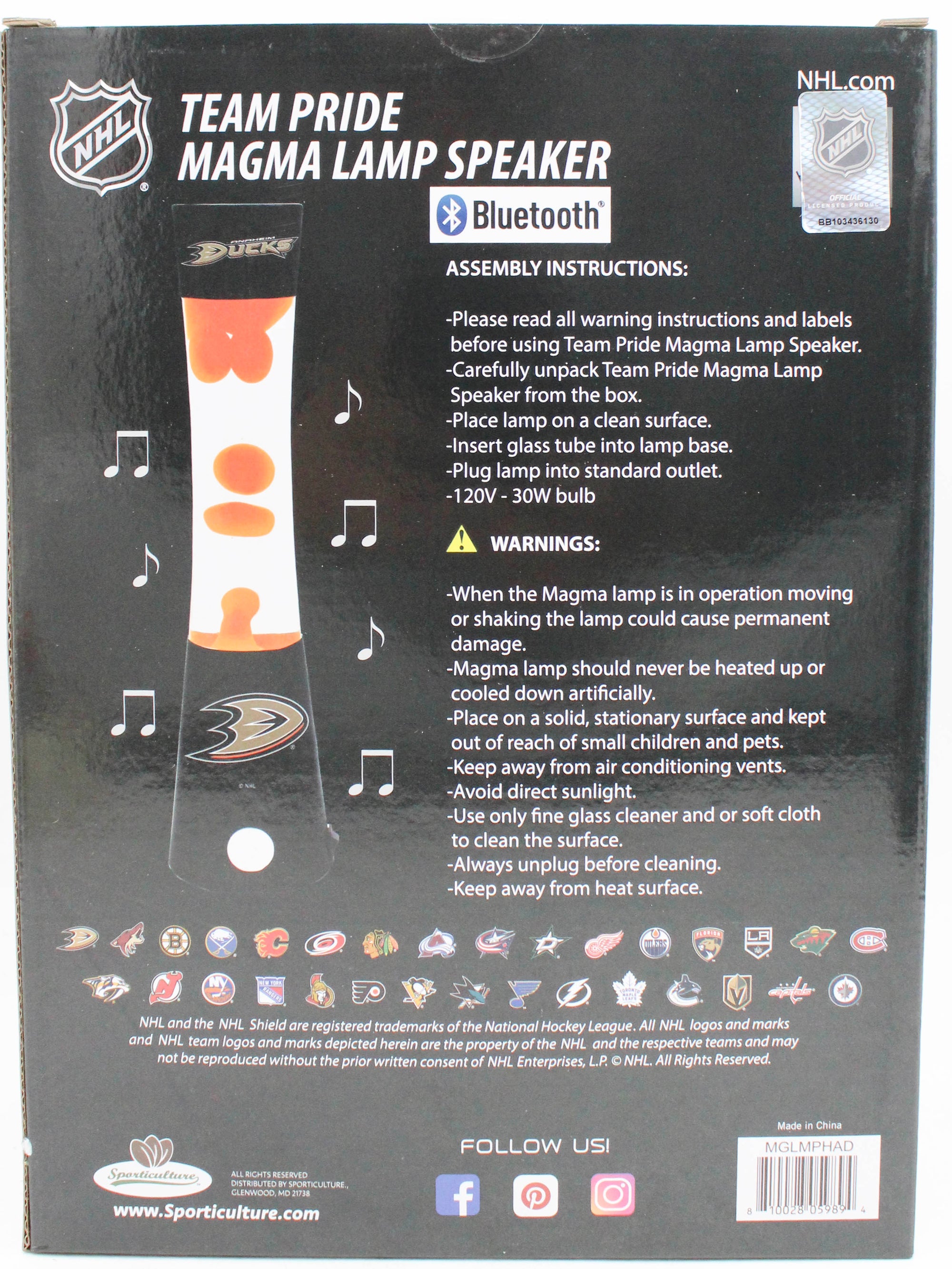 ANAHEIM DUCKS LAVA LAMP SPEAKER 16.5"