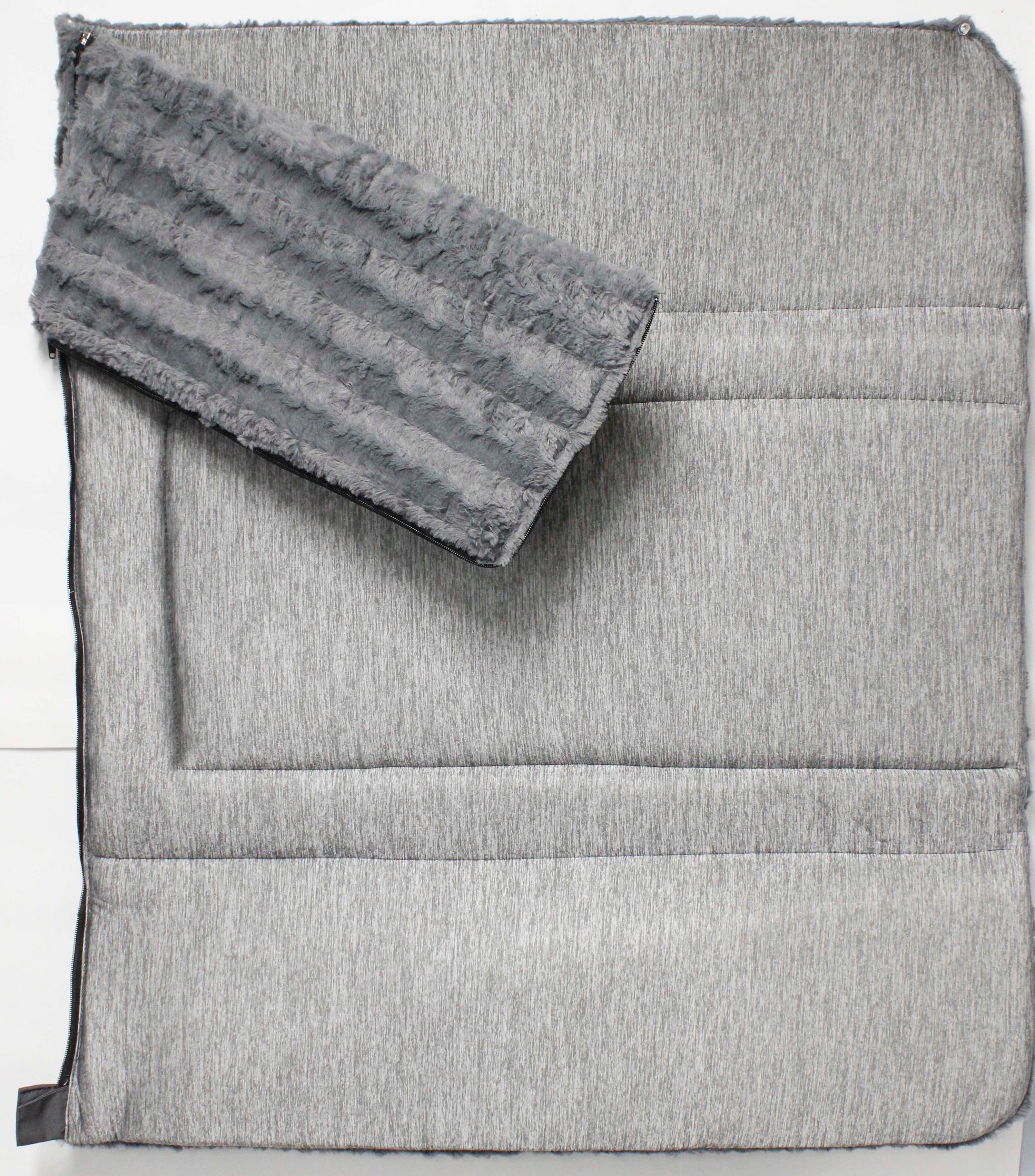 PETMATE COZY KENNEL MAT REVERSIBLE COOLING GRAY PLUSH 36"