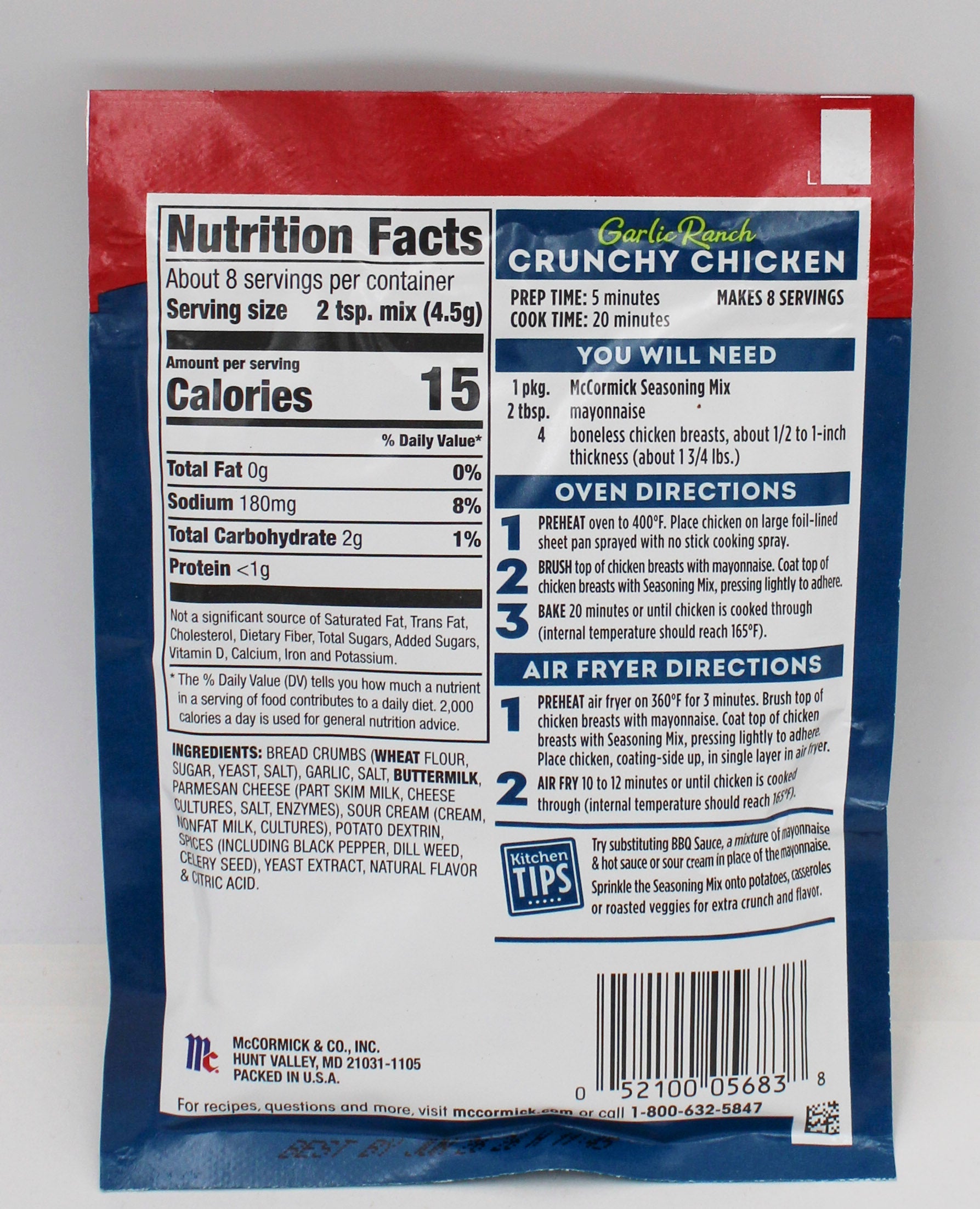MCCORMICK GARLIC RANCH CRUNCHY CHICKEN  MIX 1.25 Oz BB 6/26/26