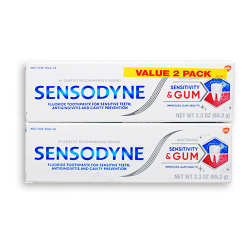 SENSODYNE SENSTVY/GUM T/PASTE 2.3oz/2PK(5/23)WHTNING VALUE PACK NI