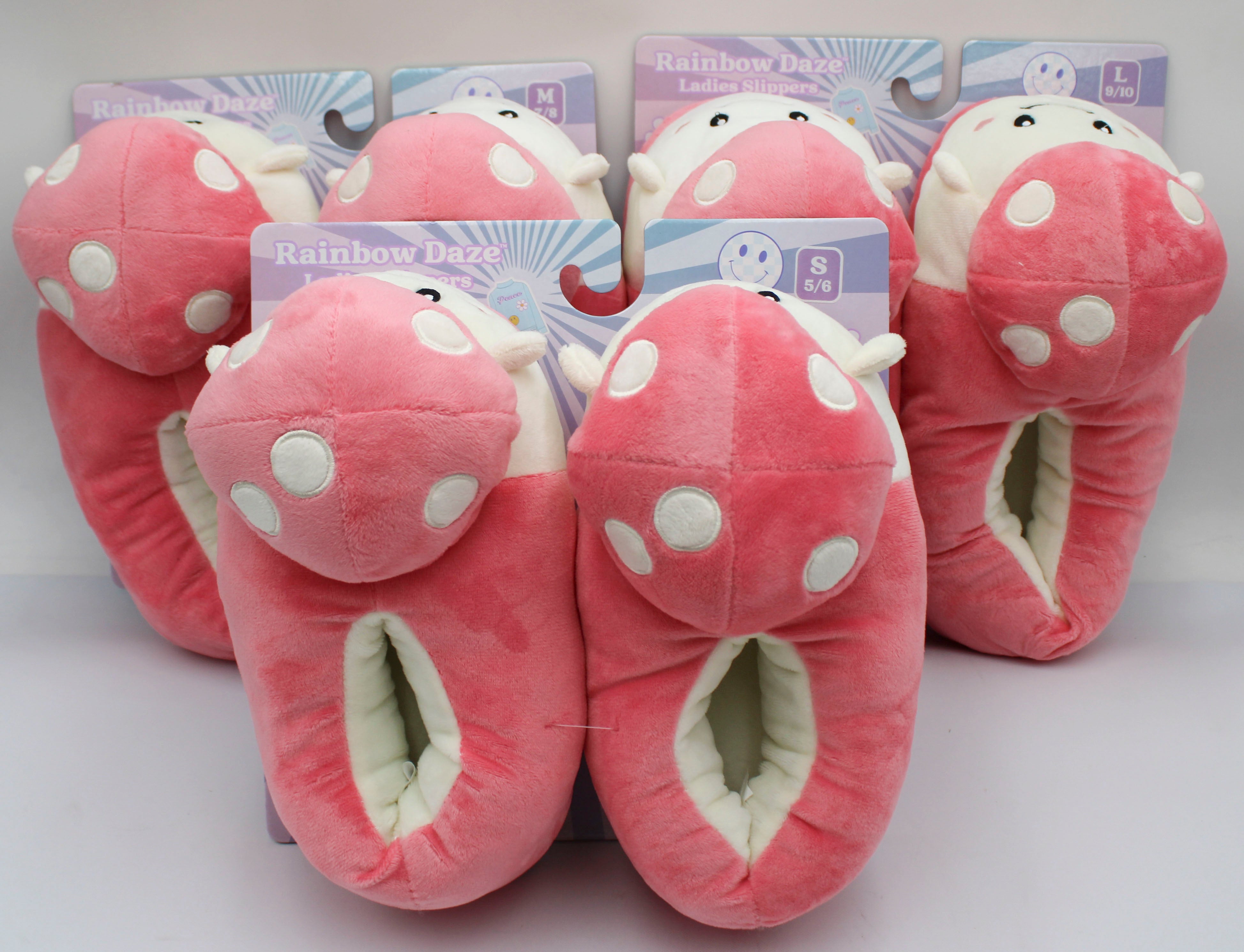 MUSHROOM FULLBODY SLIPPERS -  ASST SIZES S-L  2-6-4