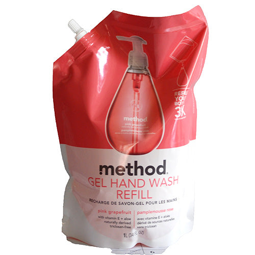 SP METHOD GEL HAND WASH REFILL PINK GRAPEFRUIT 1L (34FL oz)