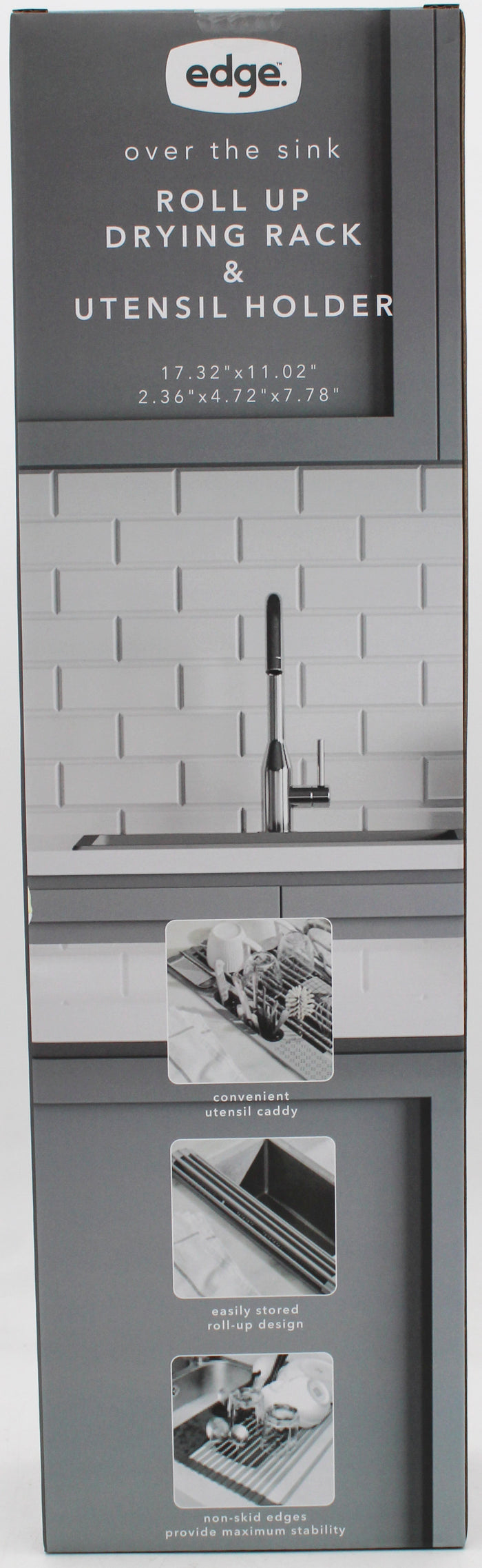 OVER THE SINK ROLL UP DRYING RACK W/ UTENSIL CADDY - 17.32X11.02INCH