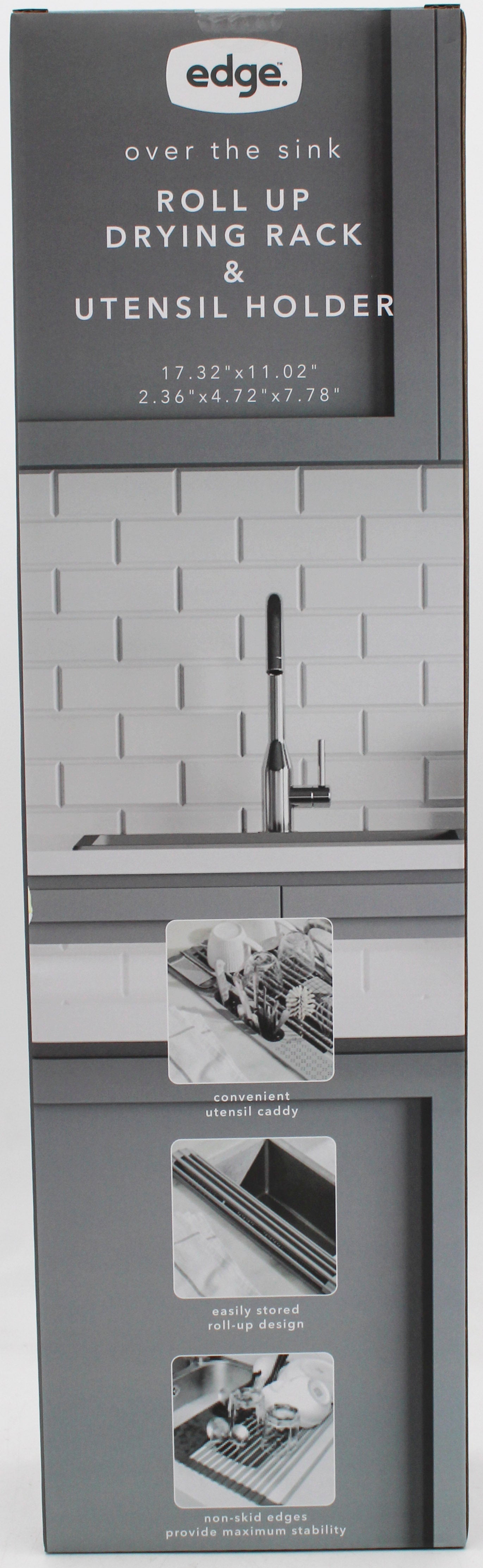 OVER THE SINK ROLL UP DRYING RACK W/ UTENSIL CADDY - 17.32X11.02INCH