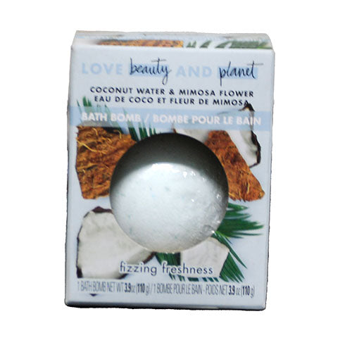 LOVE BEAUTY & PLANET BATH BOMB 3.9OZ-COCONUT WATER/MIMOSA FLOWER