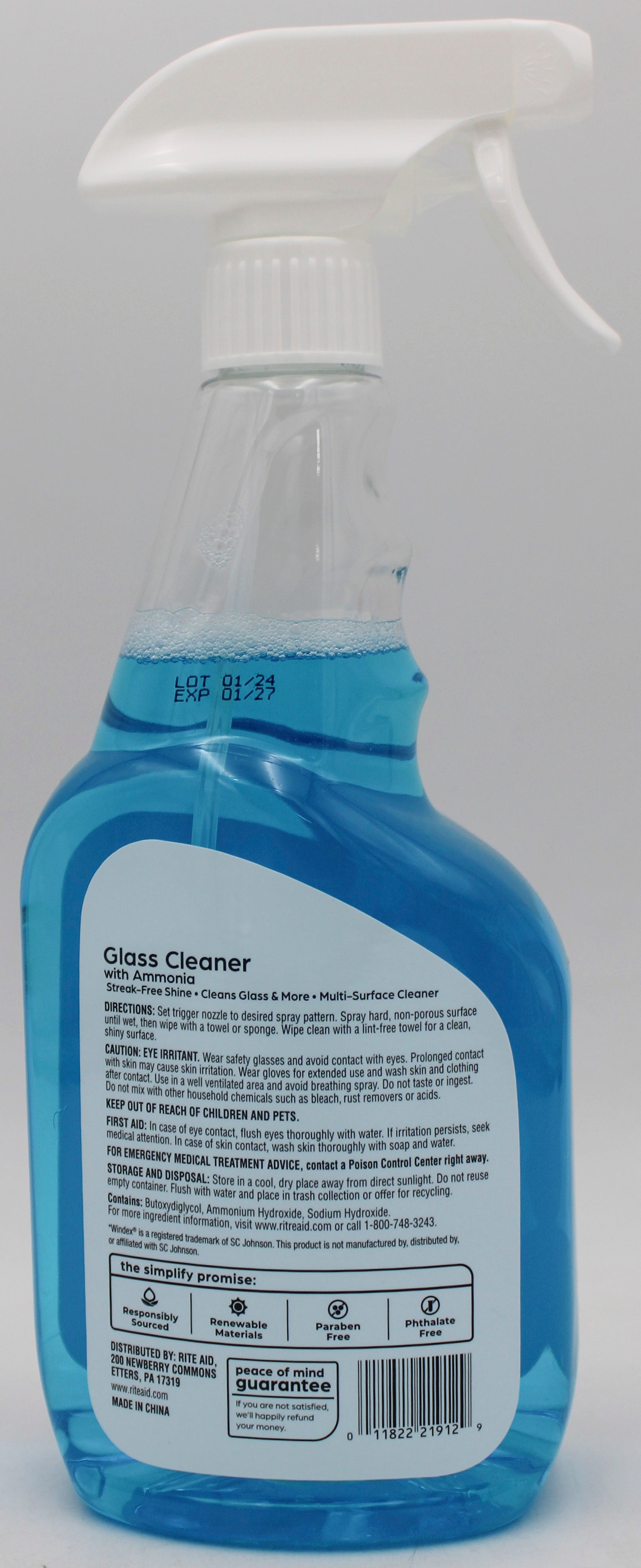 RITE AID SIMPLIFY 23oz Glass Cleaner'