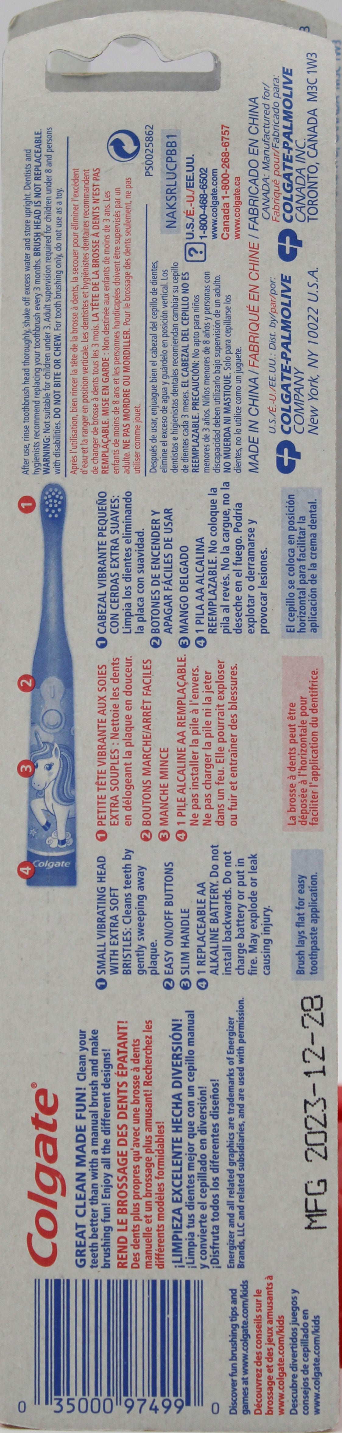 COLGATE KIDS POWERED TOOTHBRUSH - UNICORN NI