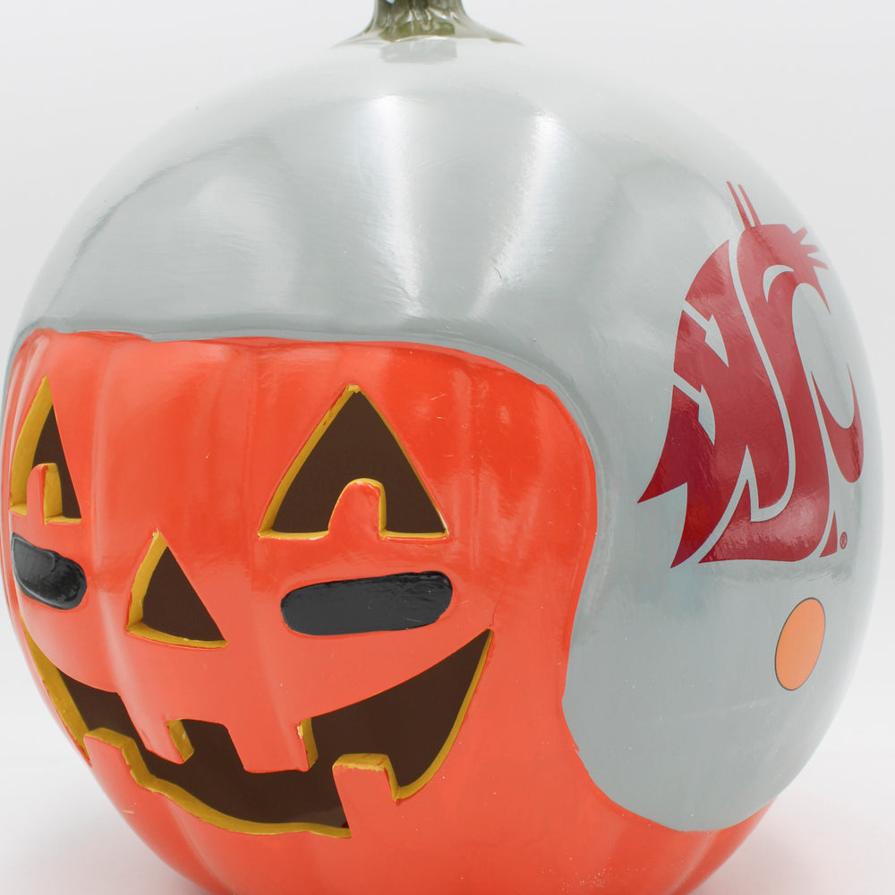 WASHINGTON STATE COUGARS CERAMIC PUMPKIN HELMET 10"