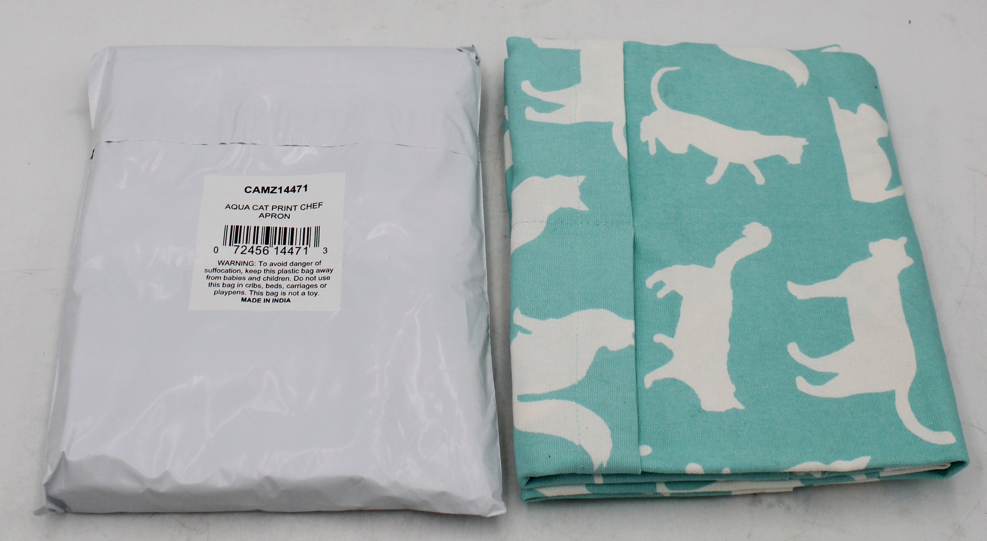 APRON - AQUA CAT PRINT