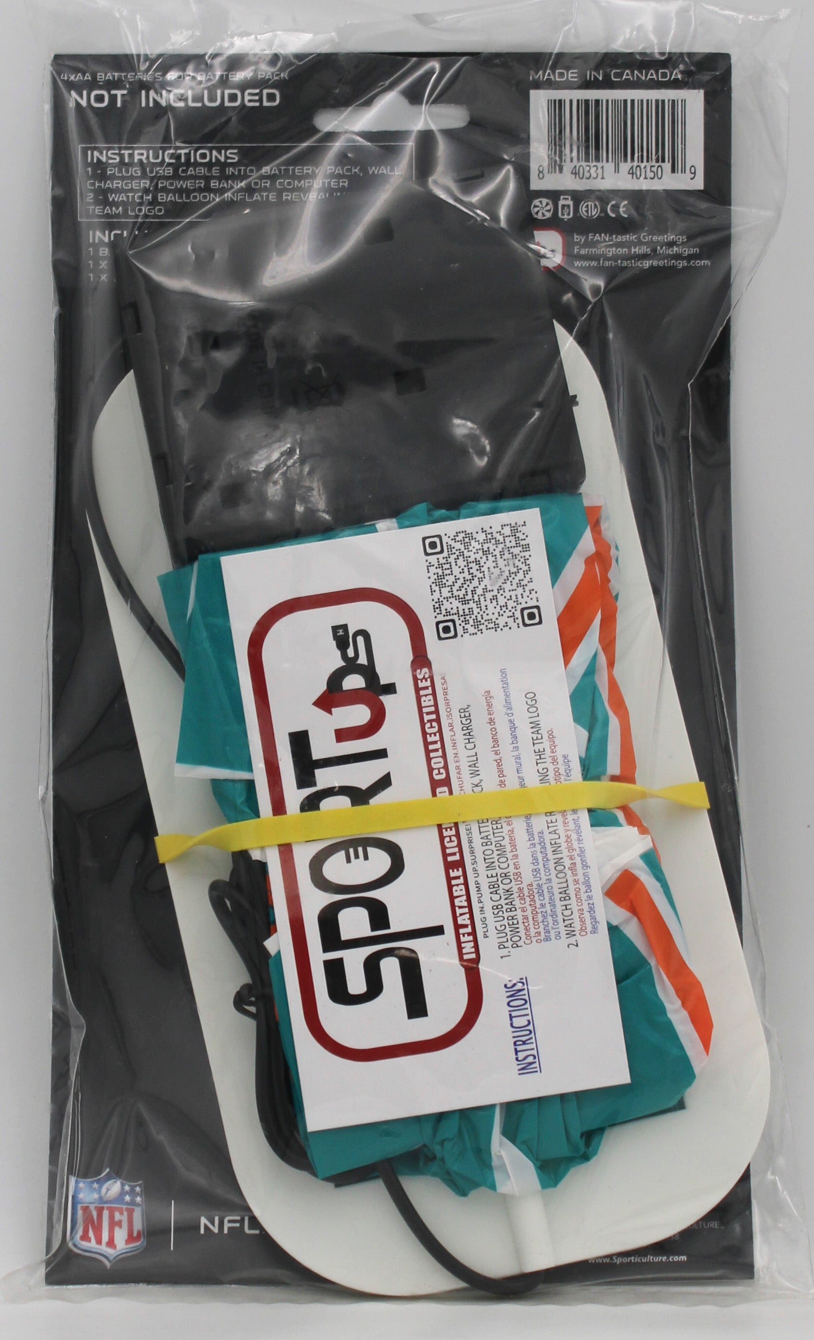 MIAMI DOLPHINS TABLETOP INFLATABLE CENTERPIECE