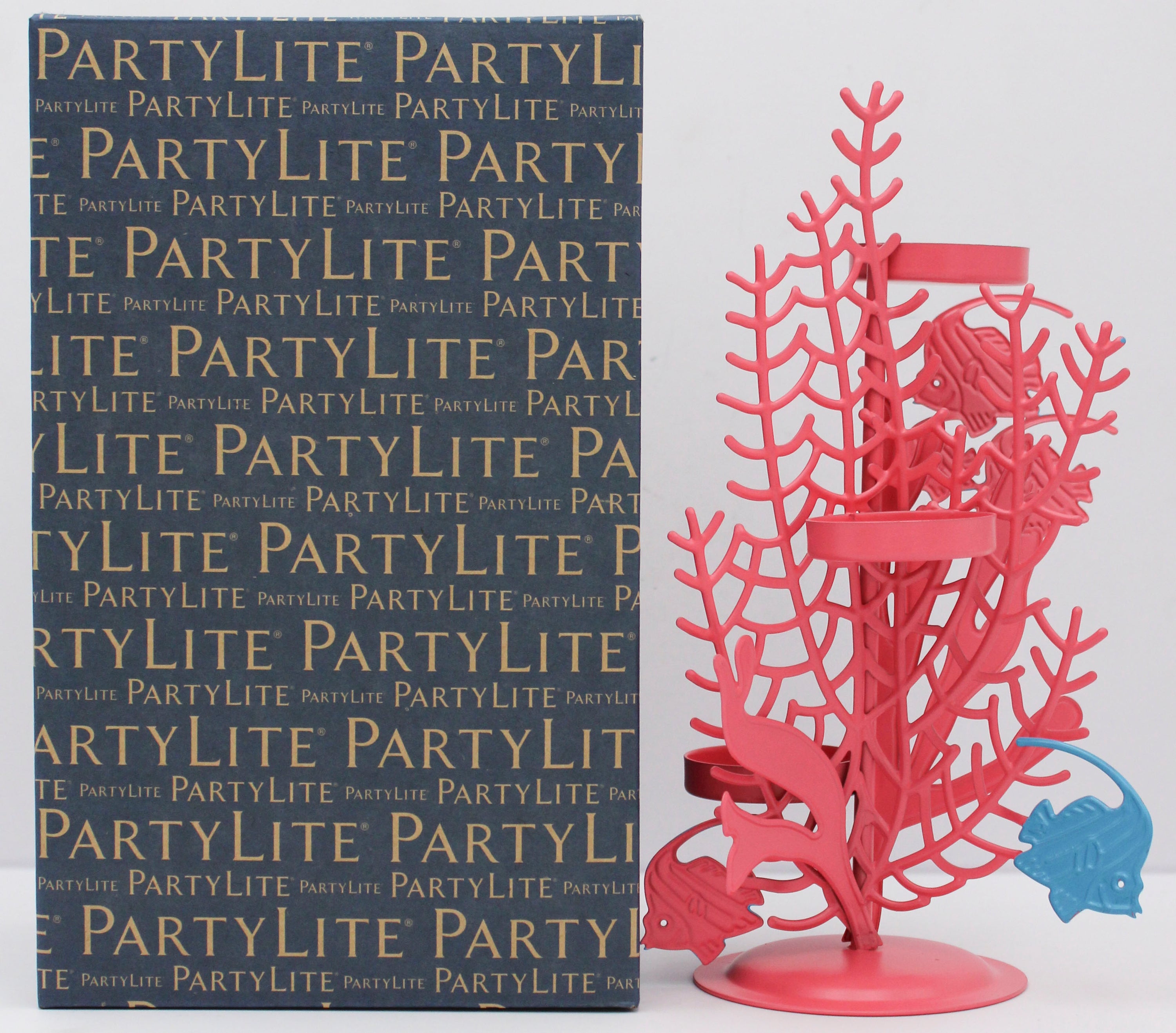 PARTYLITE DEEP SEA CORAL TEALIGHT TREE 5"W x 9"H