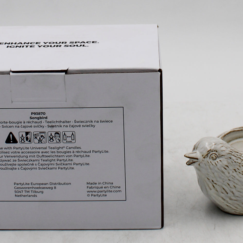 PARTYLITE SONGBIRD TEALIGHT HOLDER 6"W x 6"H