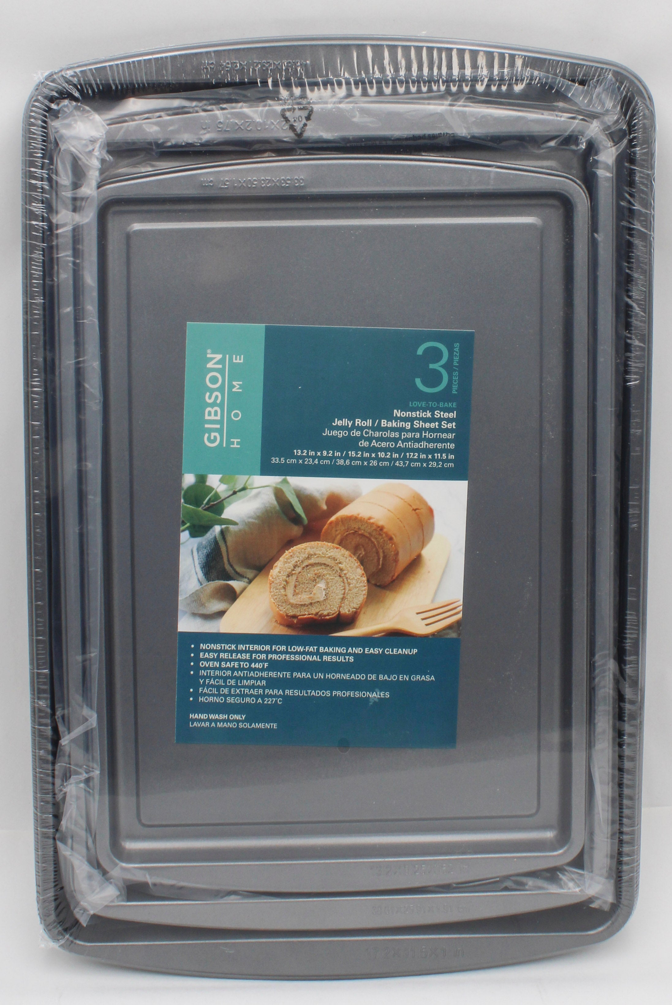 GIBSON HOME 3PC BAKING PAN SET NI